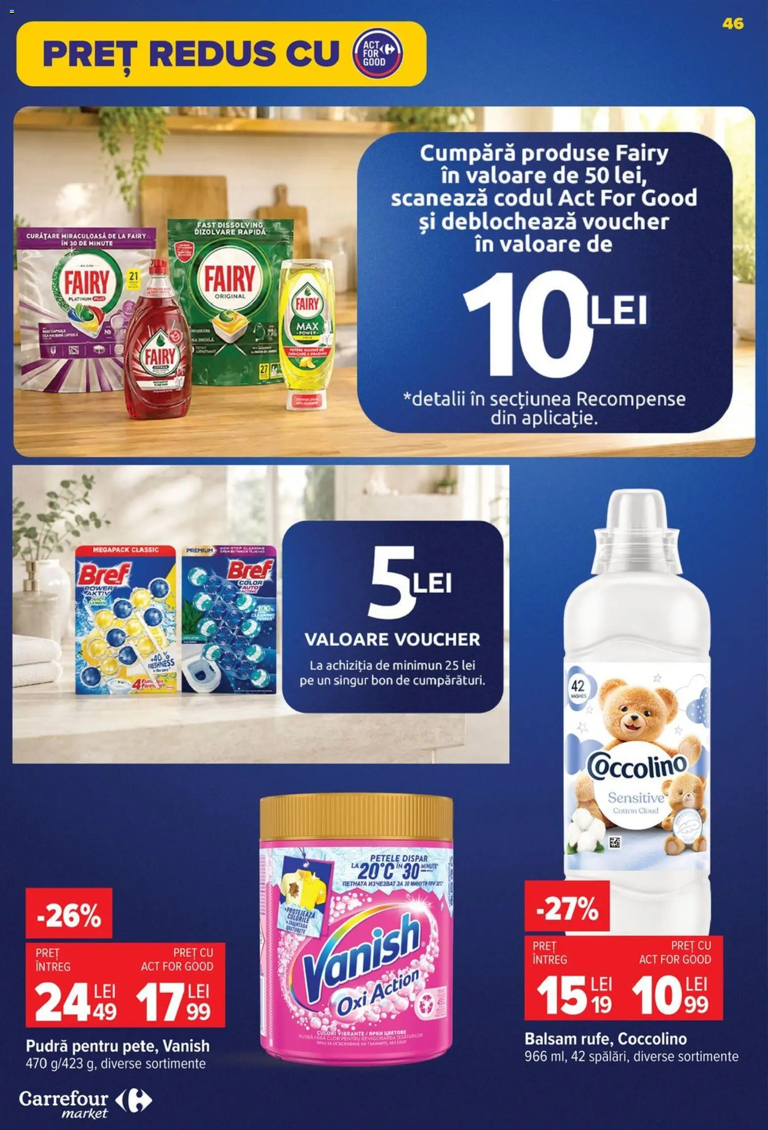 Noul catalog Carrefour – valabil de la 26.08.2026 | Pagină: 46 | Produse: Premium, Pudră, Balsam, Power