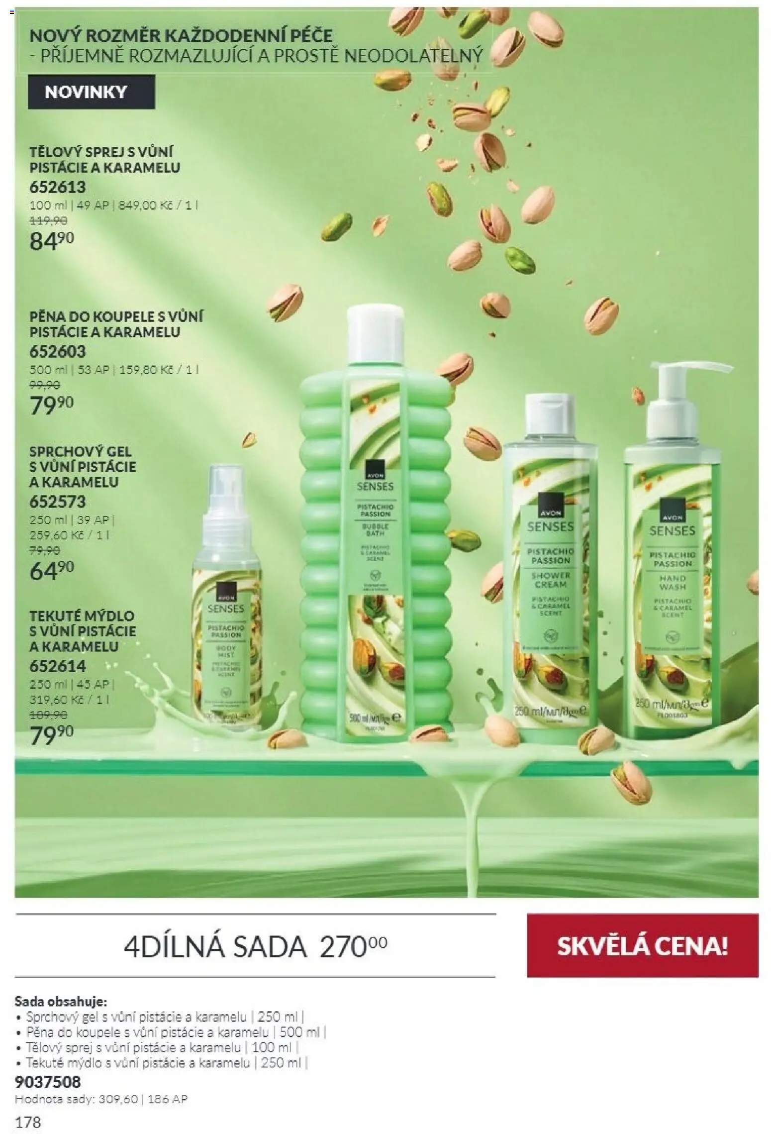 Avon Katalog 10/2026 od 01.10.2026 | Strana: 178 | Produkty: Sprchový gel, Pěna do koupele, Pistácie, Pěna