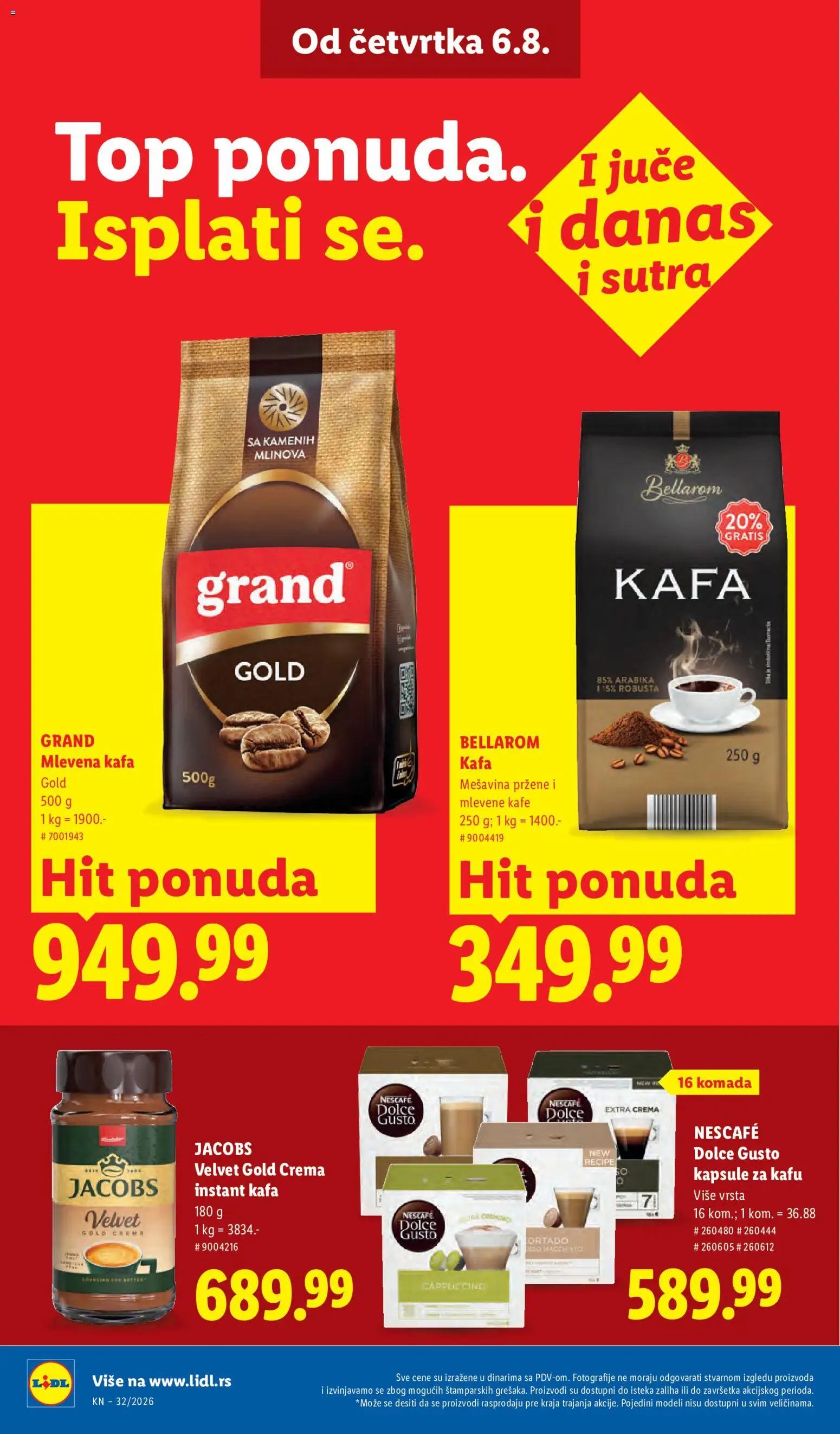 Lidl katalog - važi od 06.08.2026 | Strana: 28 | Proizvode: Dolce Gusto, Mlevena kafa, Kapsule, Kapsule za kafu