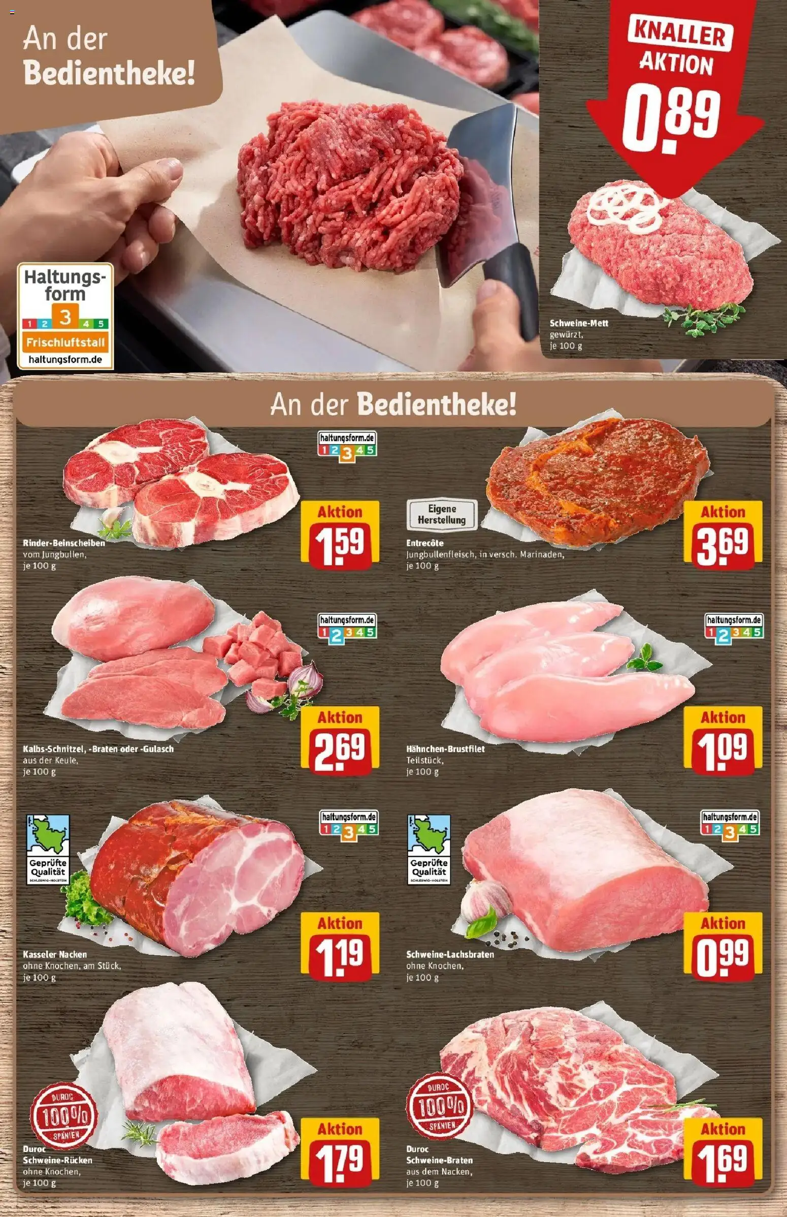 REWE Prospekt ab 21.09.2026 zum Blättern » Angebote | Seite: 14 | Produkte: Entrecote, Kasseler nacken, Gulasch, Schweinerucken
