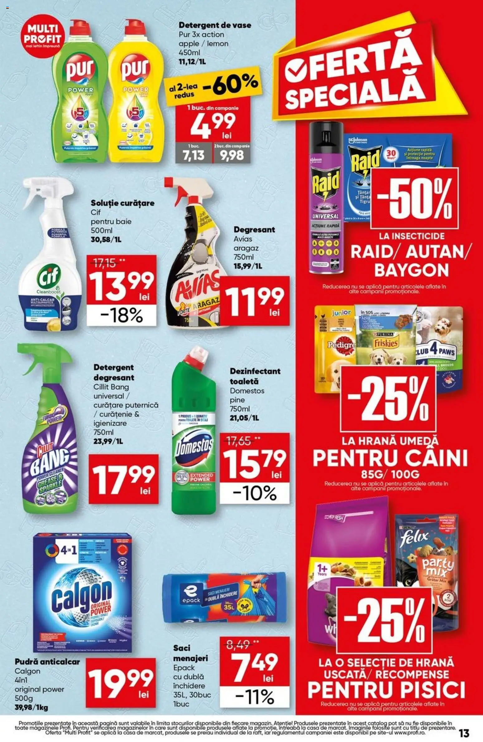 Noul catalog Profi – valabil de la 17.09.2026 | Pagină: 13 | Produse: Cif, Calgon, Pudră, Dezinfectant