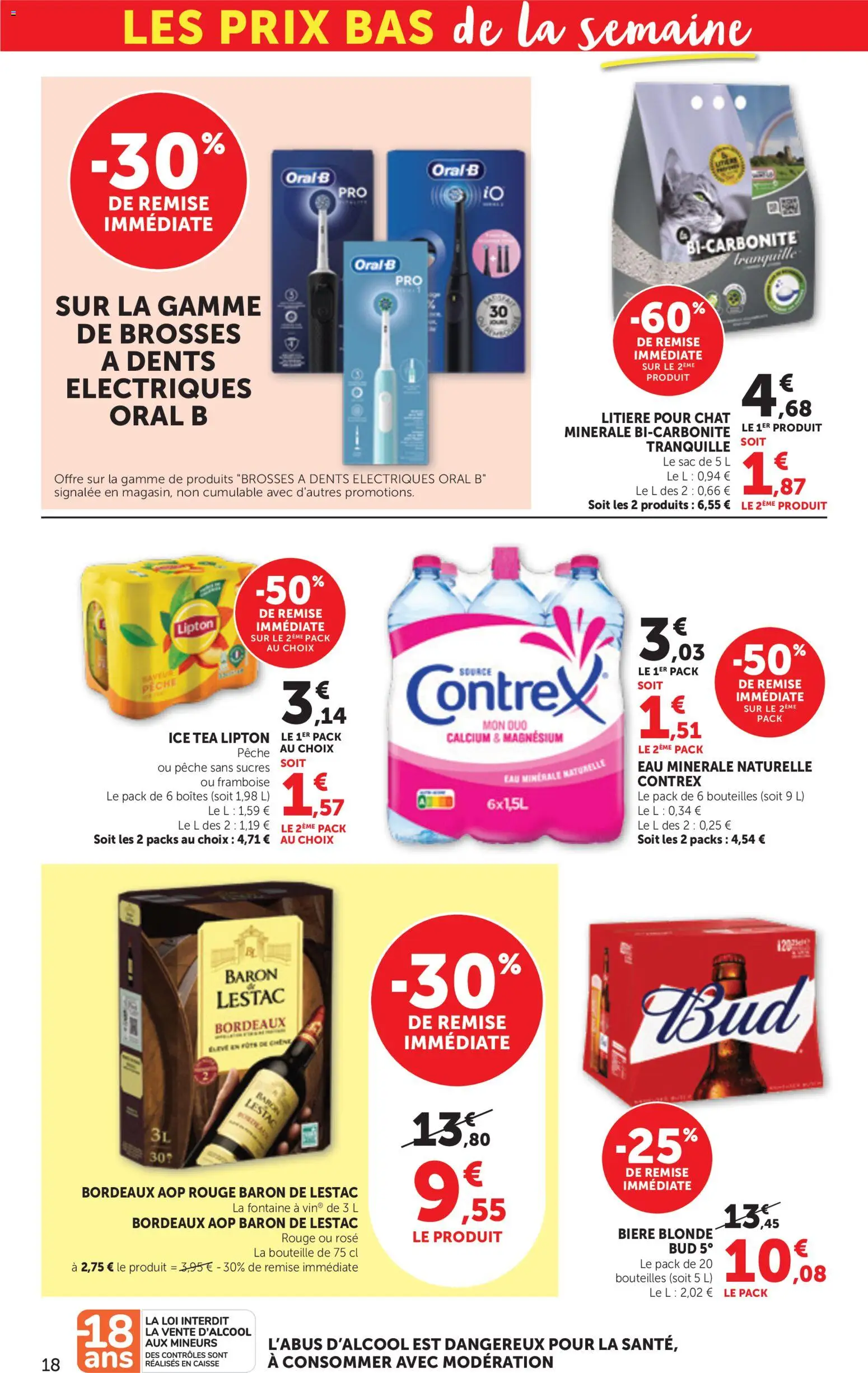 {H1} | Page: 18 | Produits: Framboise, Eau minérale naturelle, Bière, Contrex