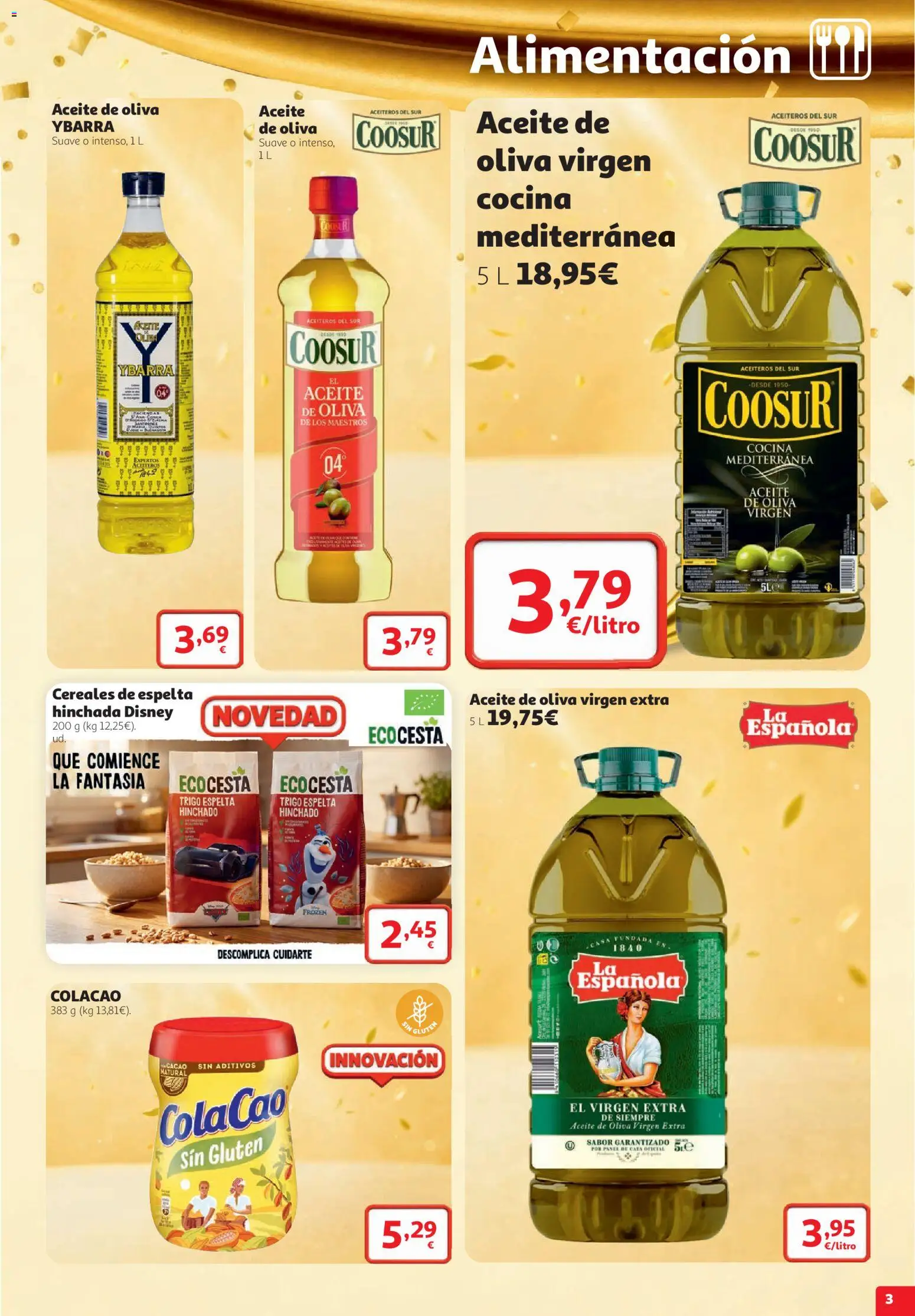 Alcampo folleto Ávila │ válido desde el 22/10/2026 | Página: 3 | Productos: Aceite, Aceite de oliva virgen extra, Cocina, Cacao