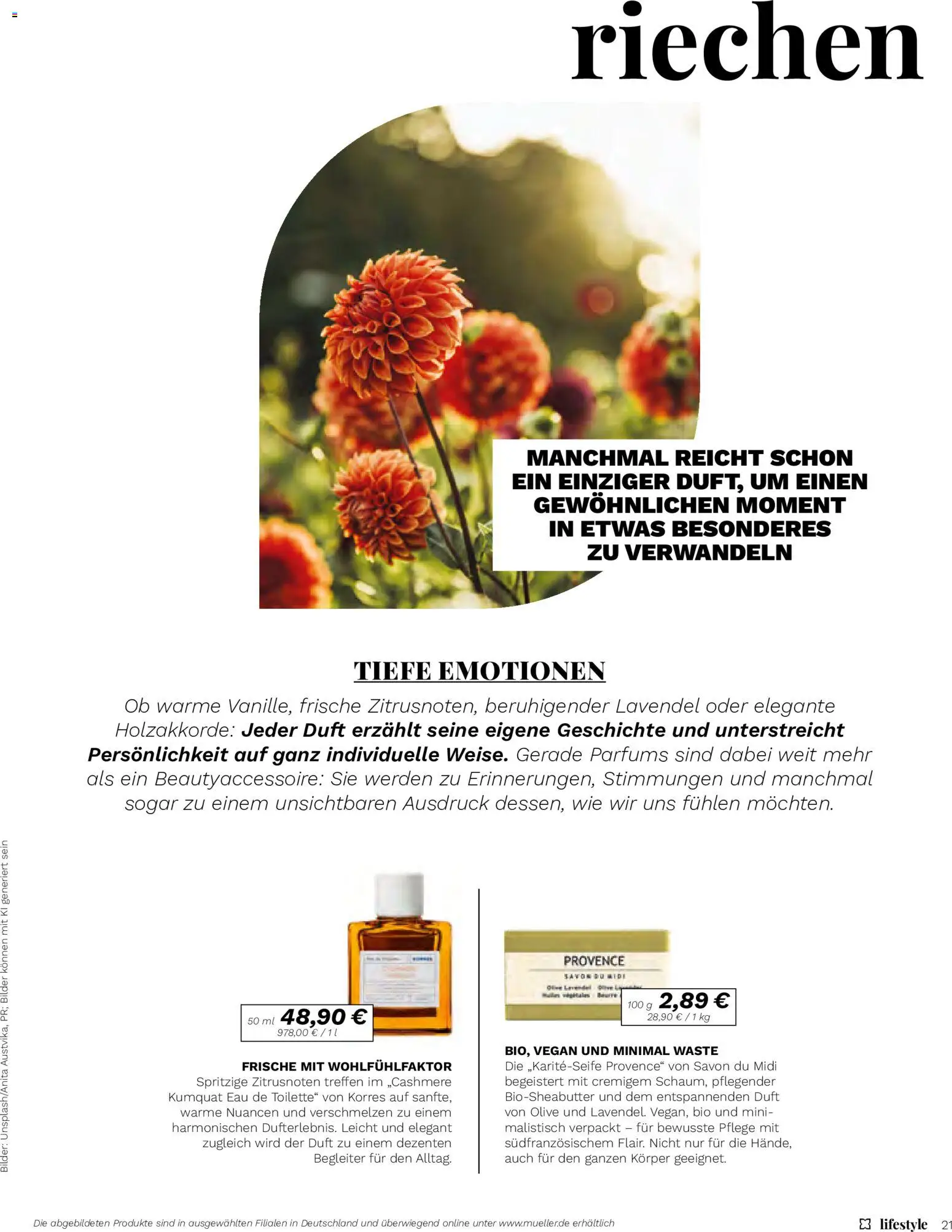 Müller Lifestyle – gültig ab 01.09.2026 | Seite: 21 | Produkte: Toilette, Eau de Toilette, Bilder, Lavendel