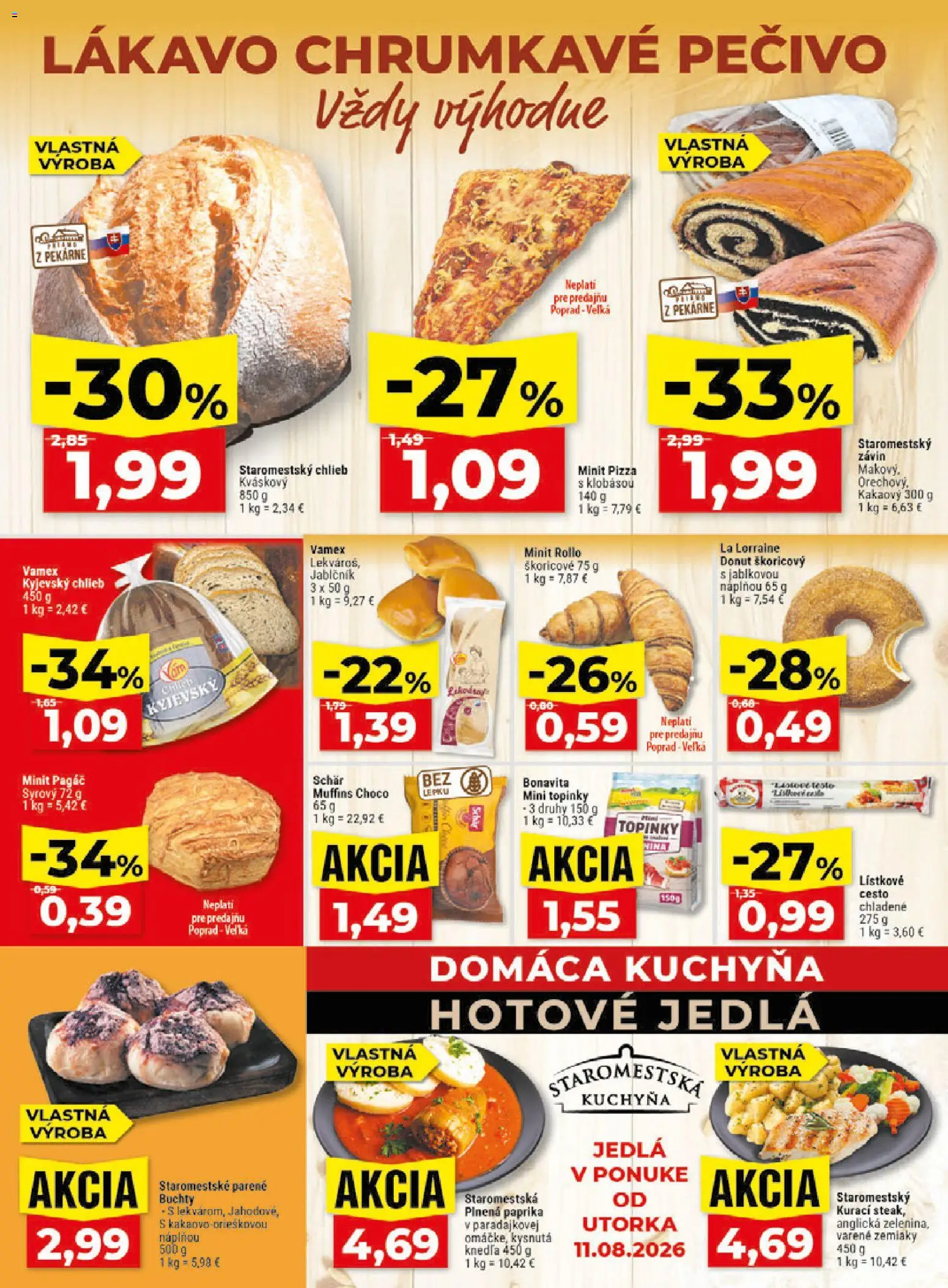 Nové Klas akcie – leták je platný od 10.08.2026 | Strana: 8 | Produkty: Kuchyňa, Cesto, Donut