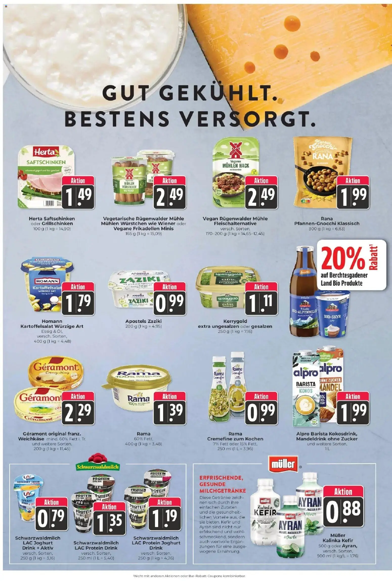 E center Prospekt Lörrach – gültig ab 27.07.2026 | Seite: 10 | Produkte: Geramont, Kefir, Rama, Alpro
