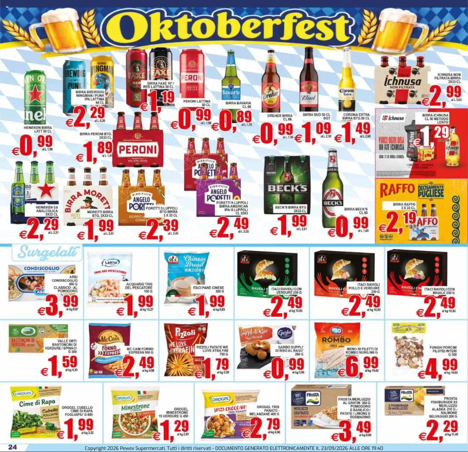 Volantino Pewex del 23/09/2026 | Pagina: 24 | Prodotti: Maiale, Merluzzo, Patate, Ravioli