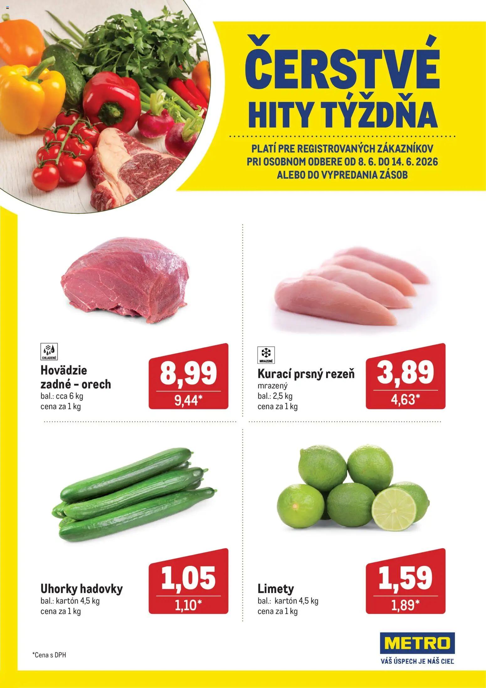 Nové Metro akcie – leták je platný od 08.06.2026 | Strana: 1 | Produkty: Uhorky