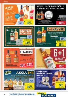 Metro leták platný od 22.04.2026 | Strana: 26 | Produkty: Jägermeister, Metaxa, Jim Beam, Jack Daniel's