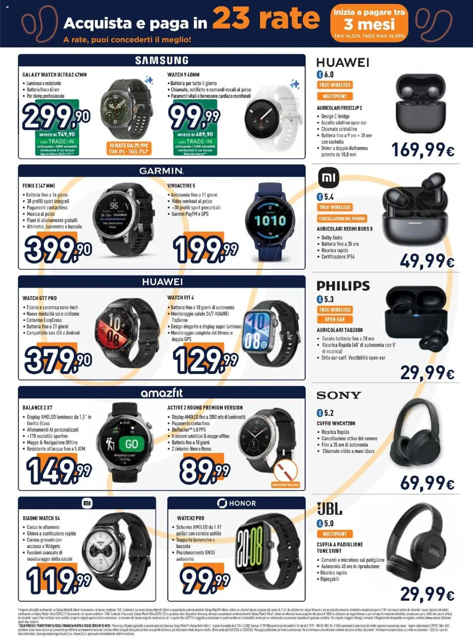 Volantino Unieuro del 07/09/2026 | Pagina: 23 | Prodotti: Auricolari, Xiaomi, Alluminio, Navigazione