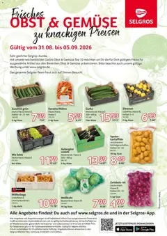 Selgros Obst & Gemüse ab 31.08.2026 gültig