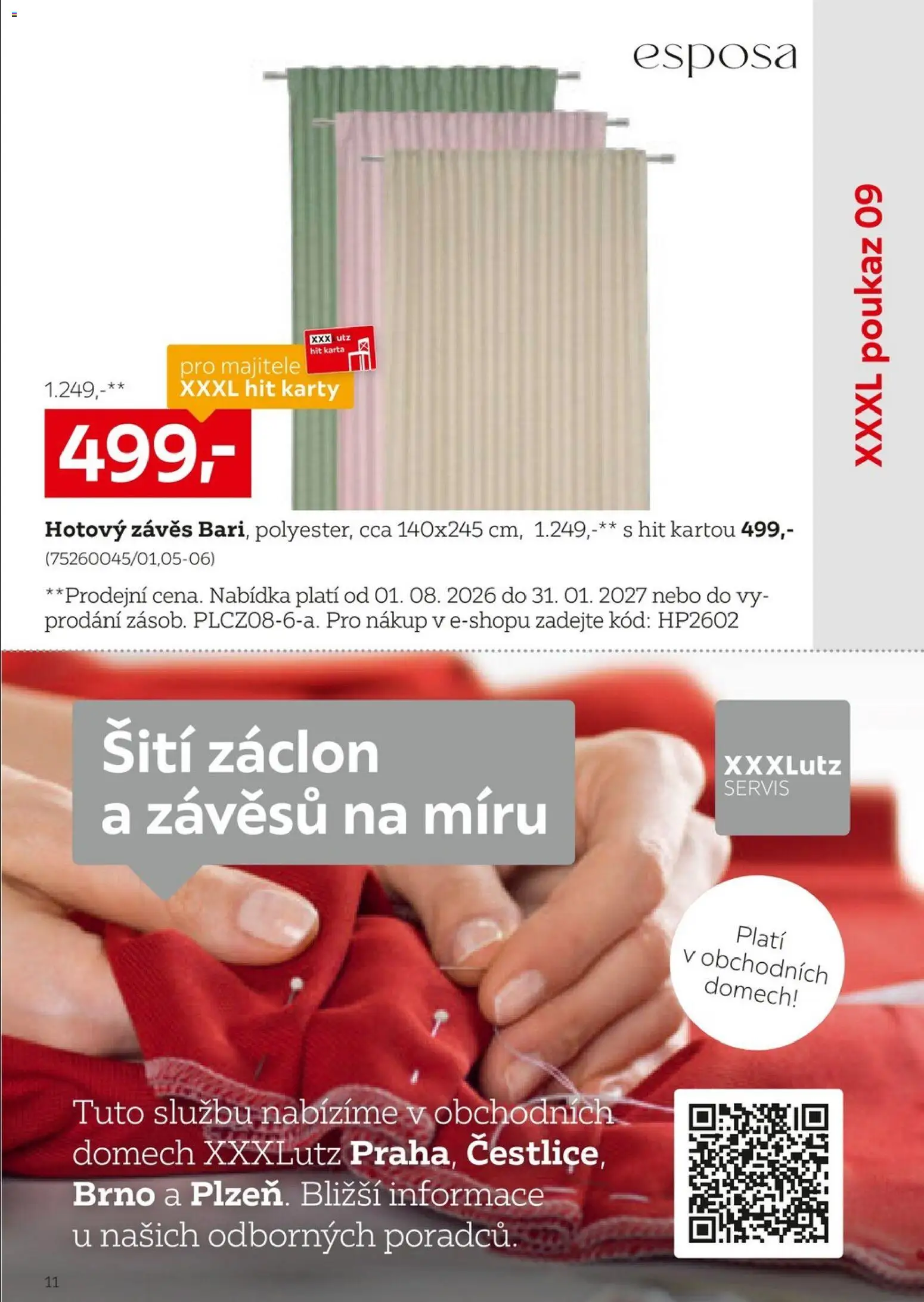 XXXLutz leták - Být věrným zákazníkem se vyplatí od 01.08.2026 | Strana: 11 | Produkty: Závěs, Karty