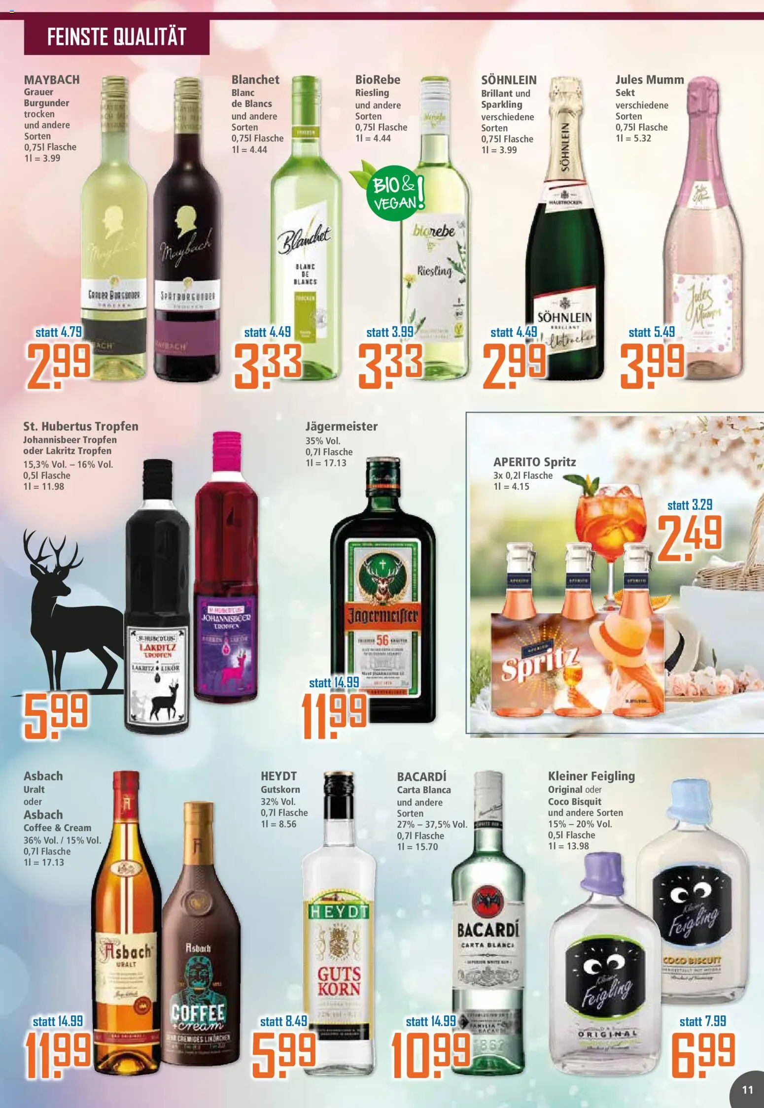 Klaas & Kock Prospekt – gültig ab 01.06.2026 | Seite: 11 | Produkte: Bacardi, Jules mumm, Jägermeister, Asbach