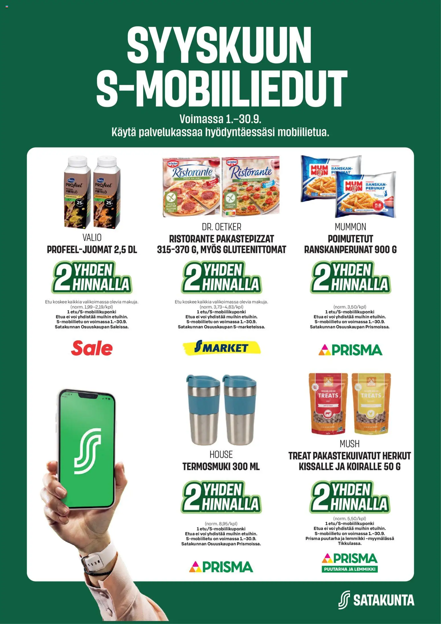 S-market - Mobiliedut – voimassa 01/09/2026 alkaen | Sivu: 1 | Tuotteet: Ranskanperunat, Mozzarella, Voi, Pizza