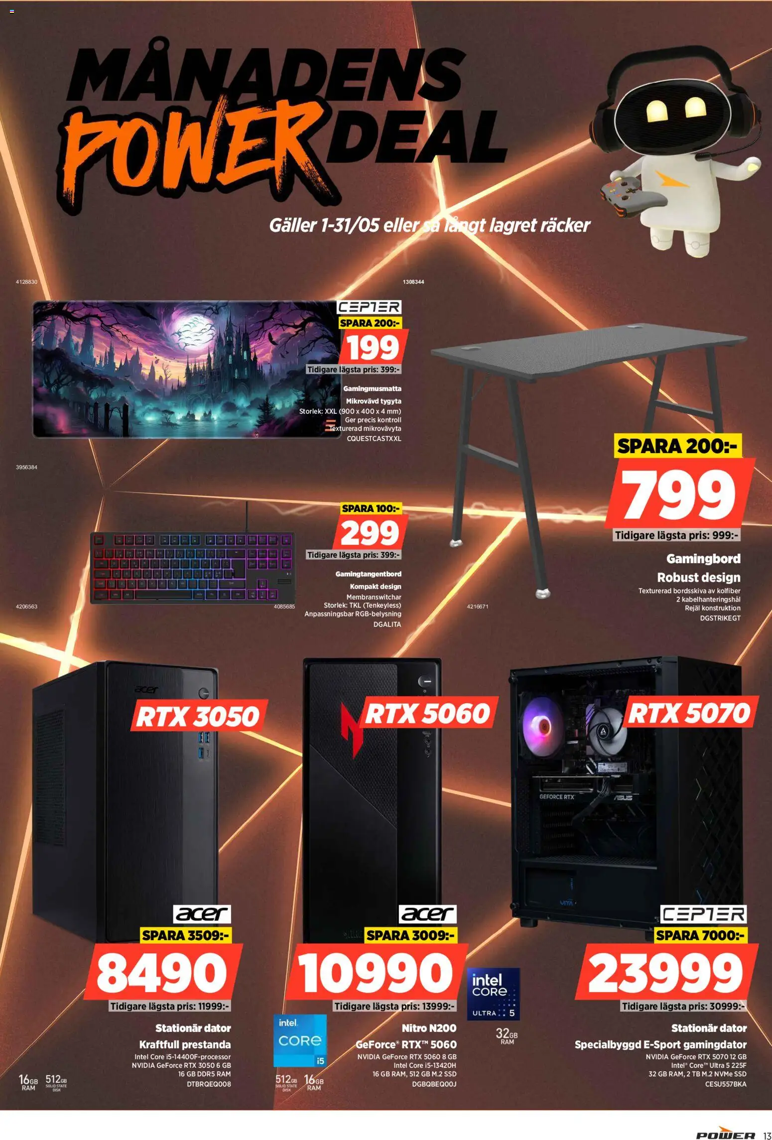 Power reklamblad aktuell från 18.05.2026 | Sida: 13 | Produkter: Galler, Dator, Gamingbord