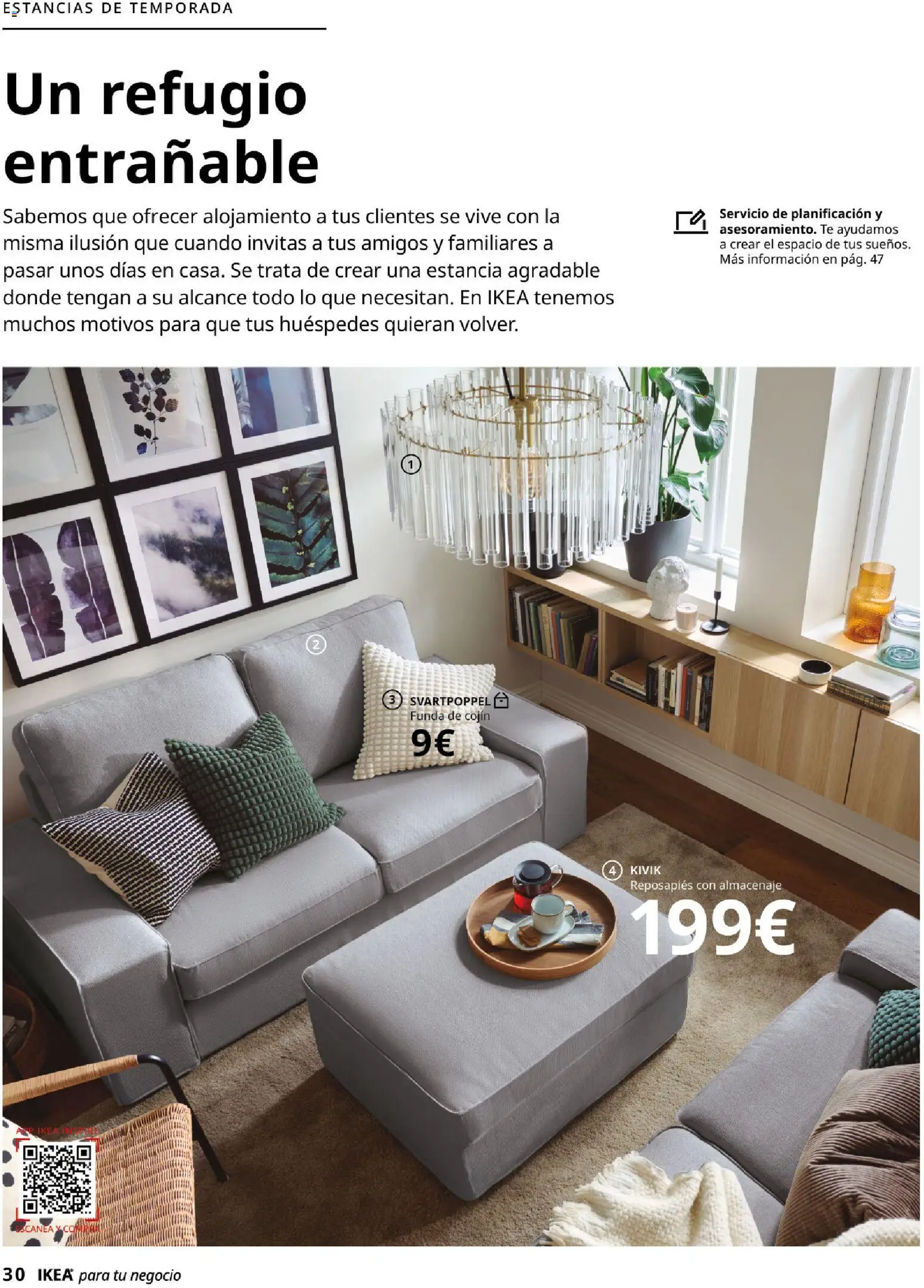Catálogo IKEA para tu negocio │ válido desde el 01/02/2026 | Página: 30 | Productos: Reposapiés, Té, Funda de cojín, Almacenaje