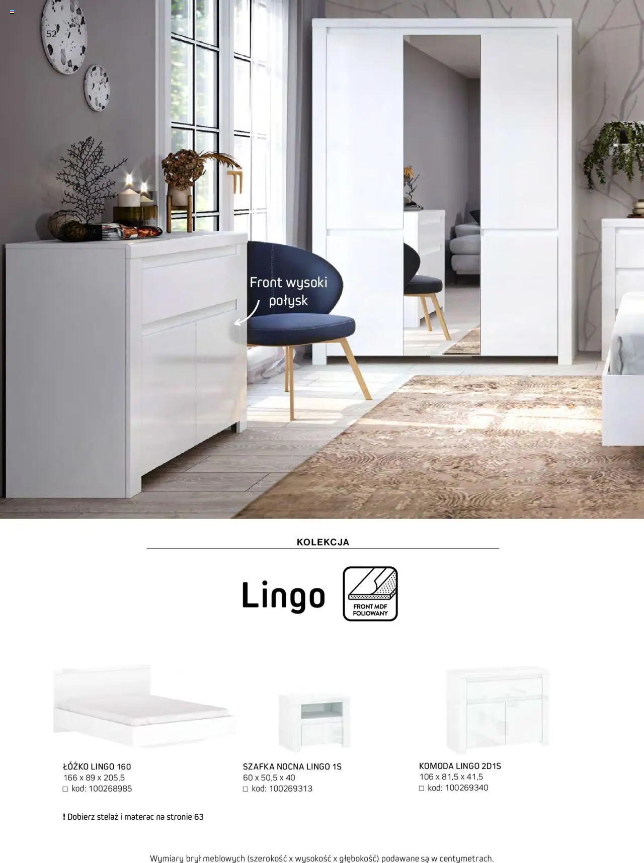 Komfort Gazetka - Katalog Meble od 01.09.2024 | Strona: 52 | Produkty: Łóżko, Materac, Komoda, Szafka nocna