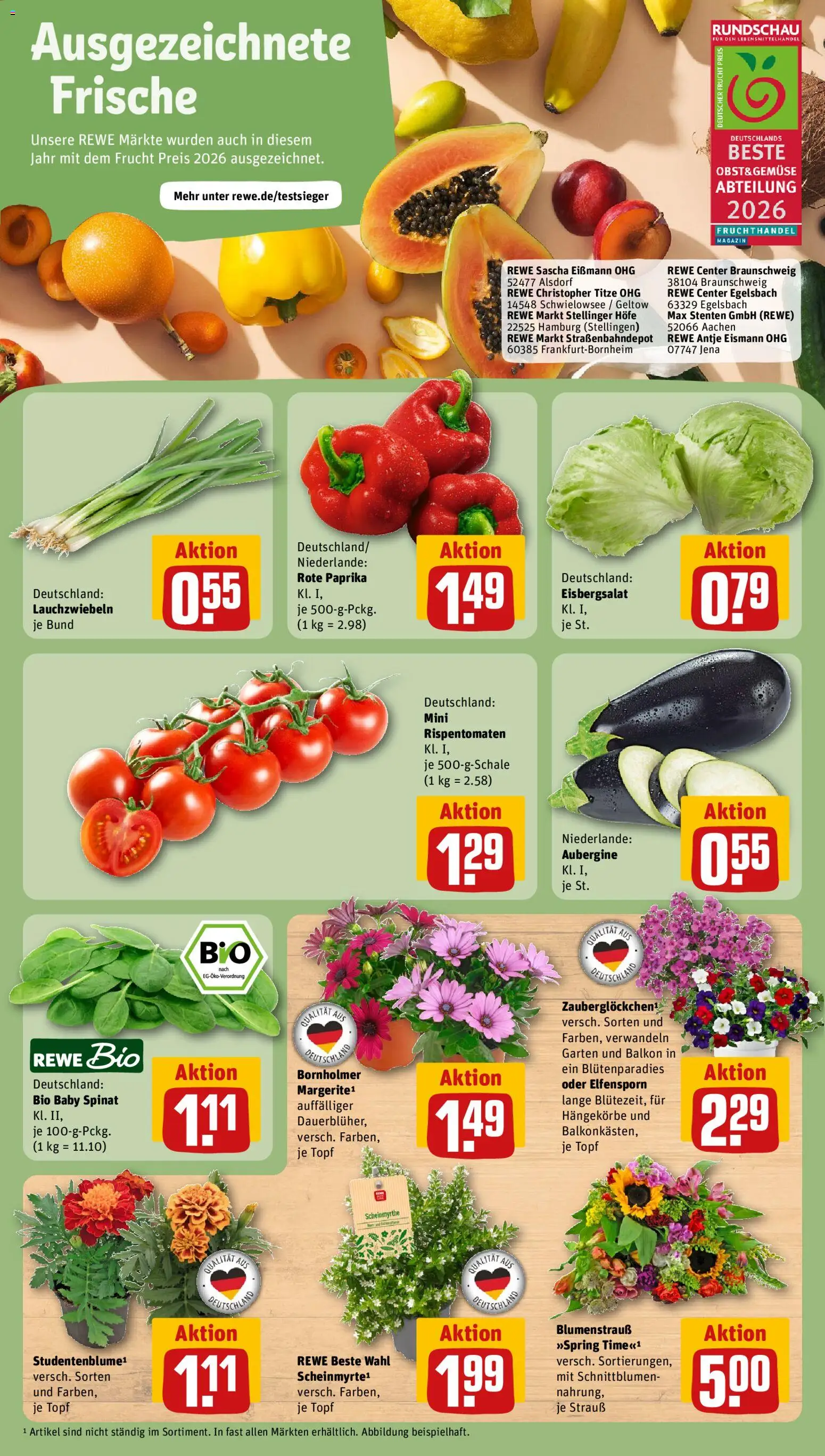 Rewe Prospekt – gültig ab 01.06.2026 | Seite: 7 | Produkte: Eisbergsalat, Gemüse, Paprika, Aubergine