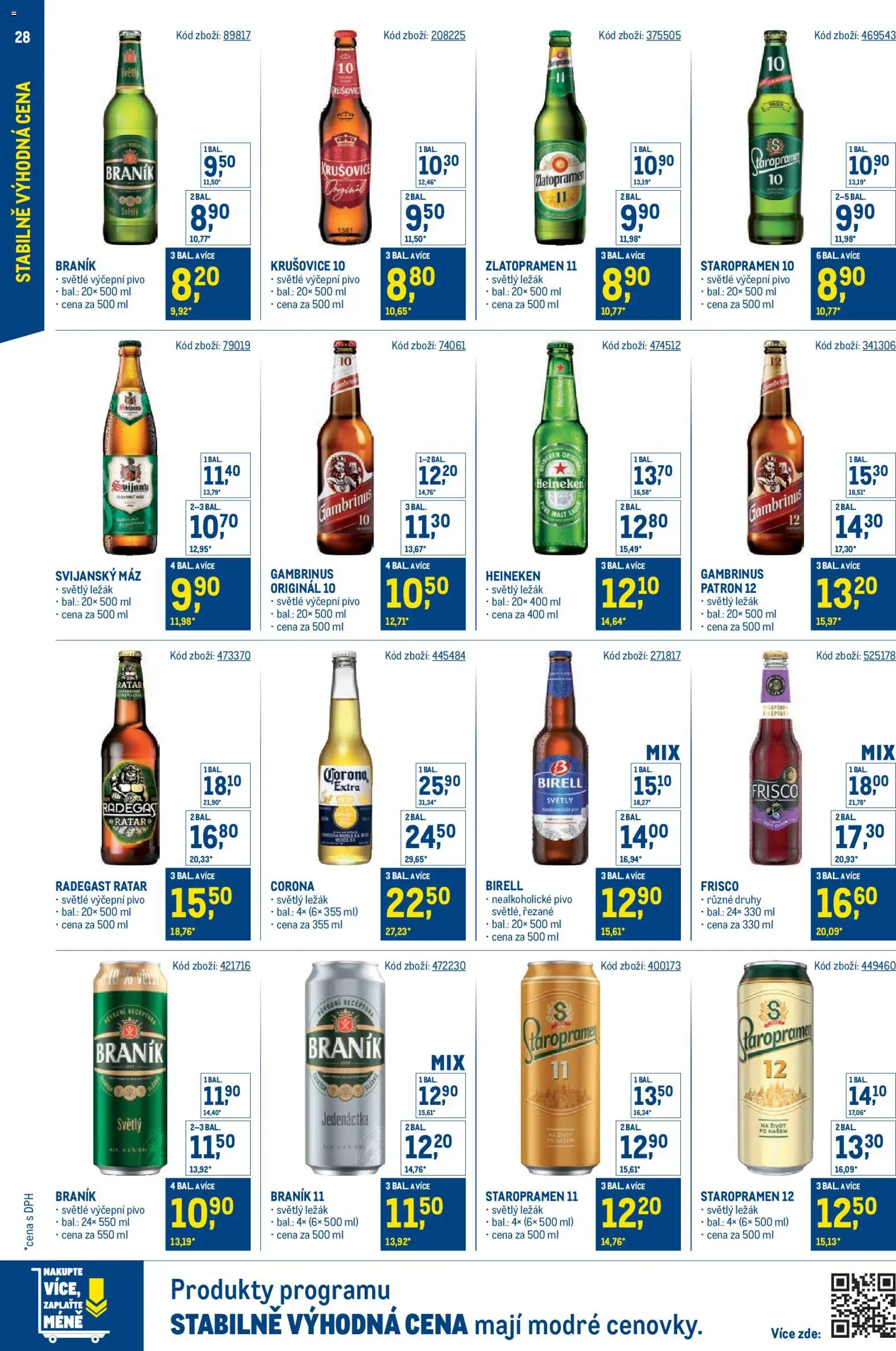 Makro - Stabilně výhodná cena od 18.05.2026 | Strana: 28 | Produkty: Zlatopramen, Krušovice, Gambrinus, Braník 11
