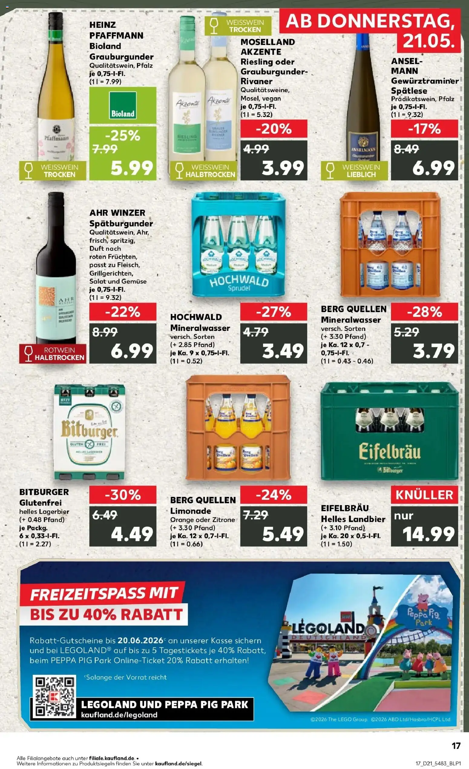 Kaufland Prospekt Ingelheim Am Rhein – gültig ab 18.05.2026 | Seite: 22 | Produkte: Bitburger, Duft, Limonade, Mineralwasser