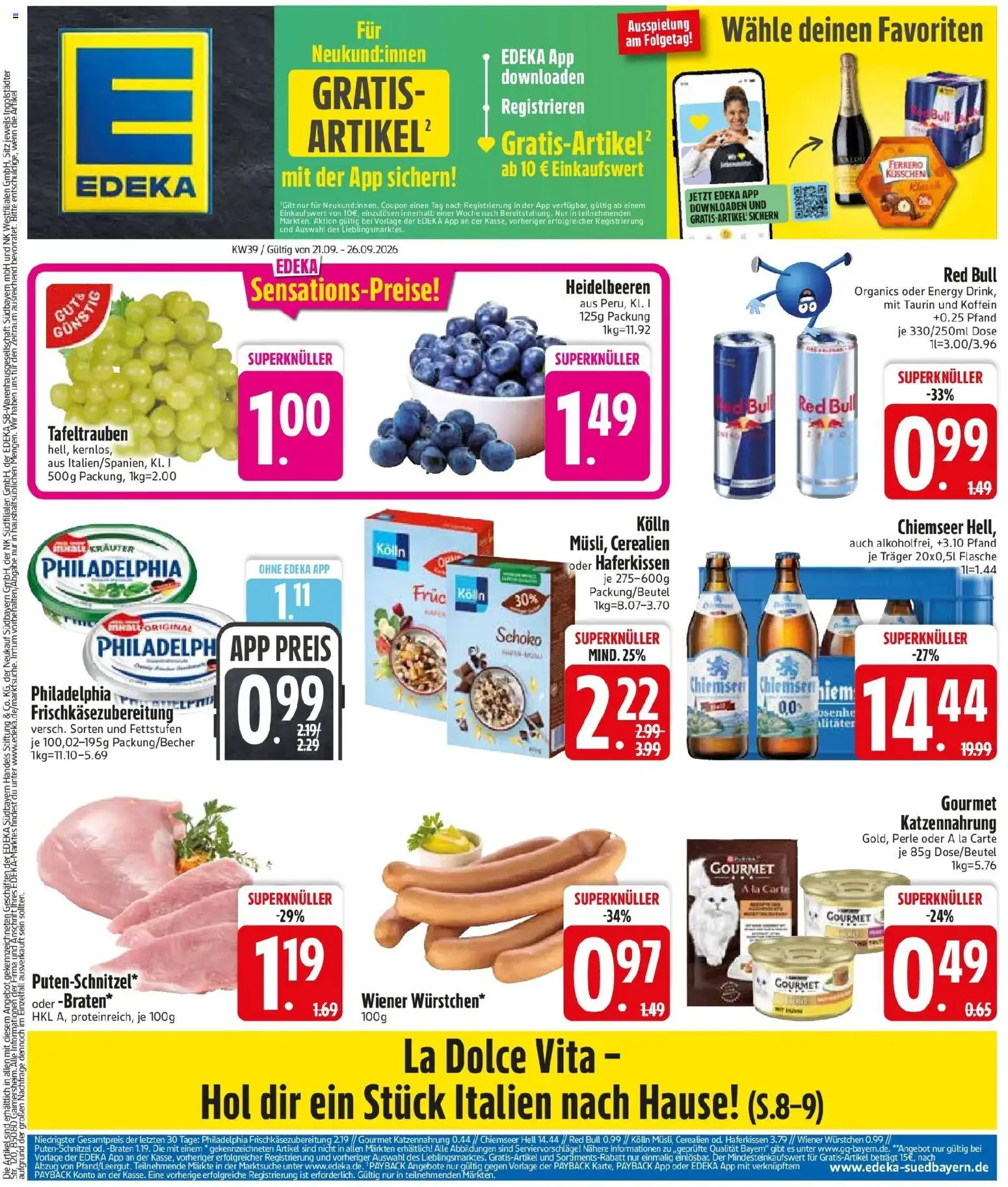 Edeka Prospekt Türkenfeld (ab 21.09.2026) » Angebote Online | Seite: 3 | Produkte: Kolln, Energy, Philadelphia, Putenschnitzel