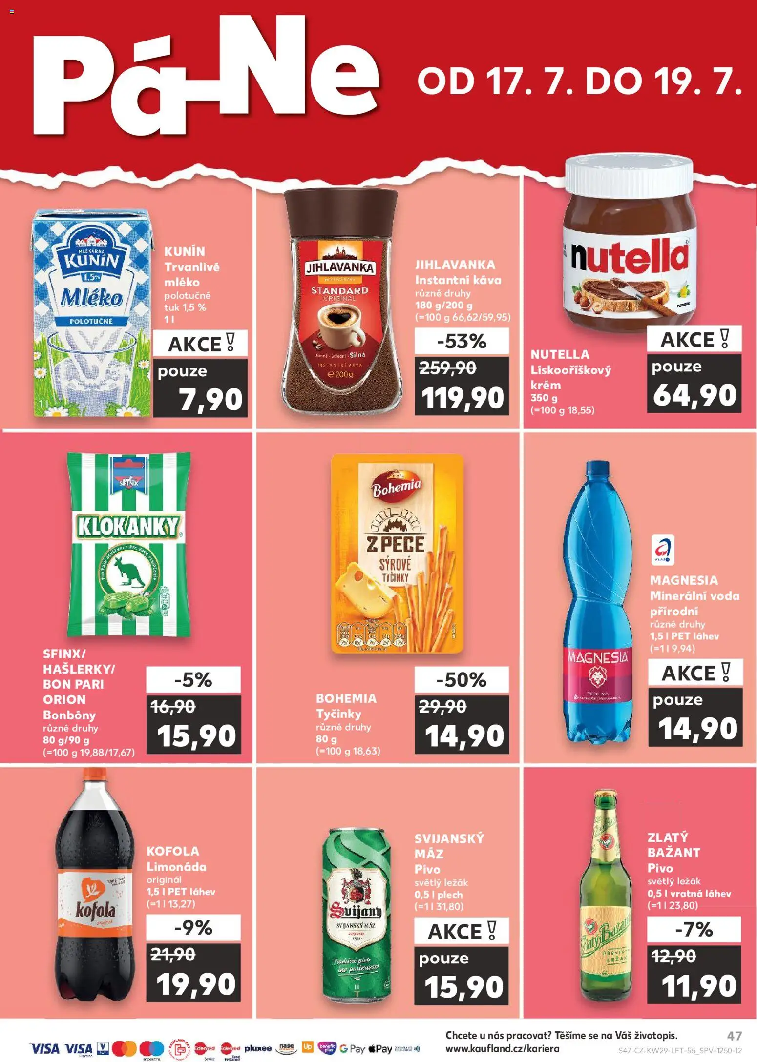 Kaufland leták od 15.07.2026 | Strana: 47 | Produkty: Mléko polotučné, Trvanlivé mléko, Svijanský Máz, Cola