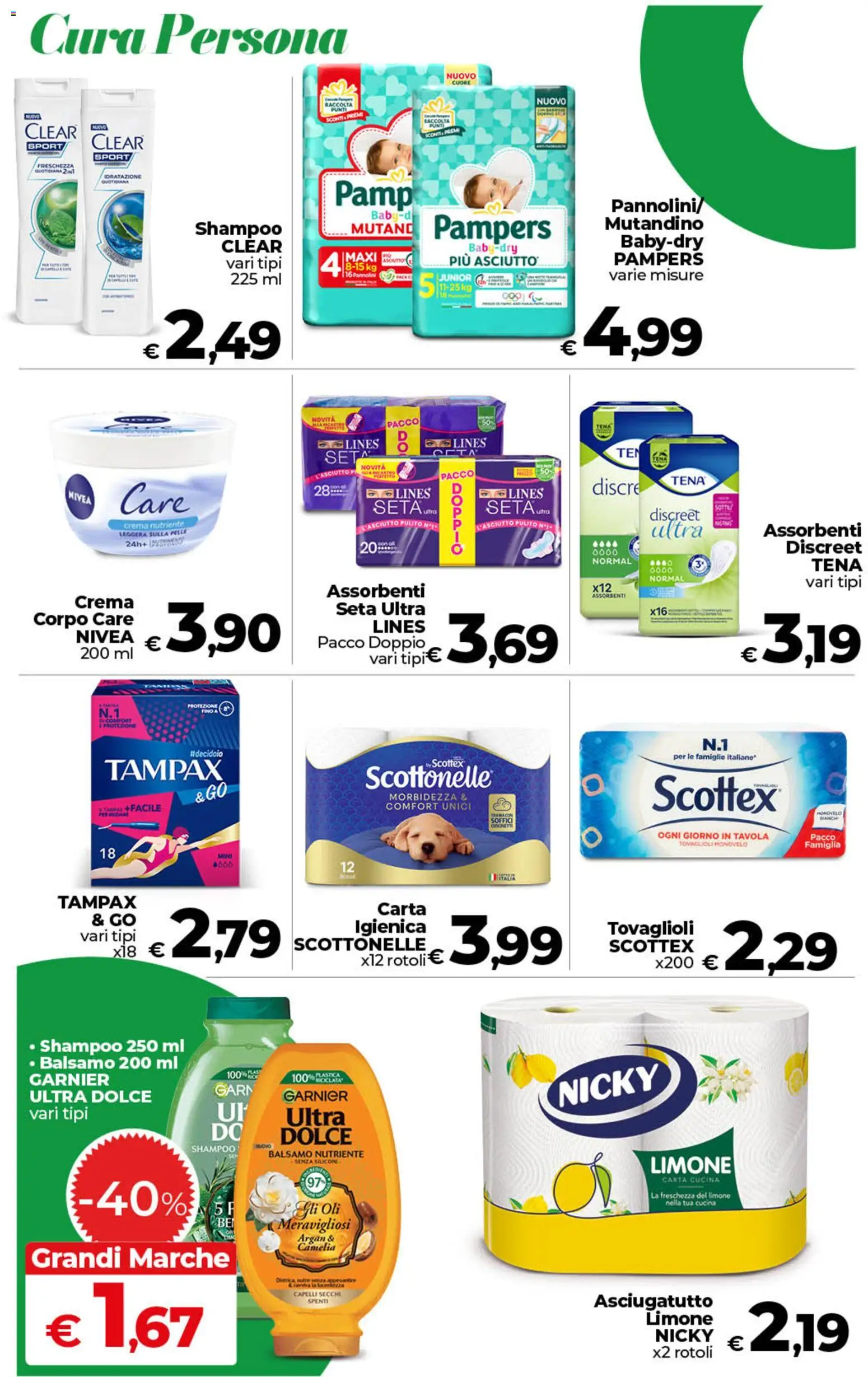 Volantino COOP del 18.06.2026 | Pagina: 22 | Prodotti: Shampoo, Balsamo, Pampers, Asciugatutto