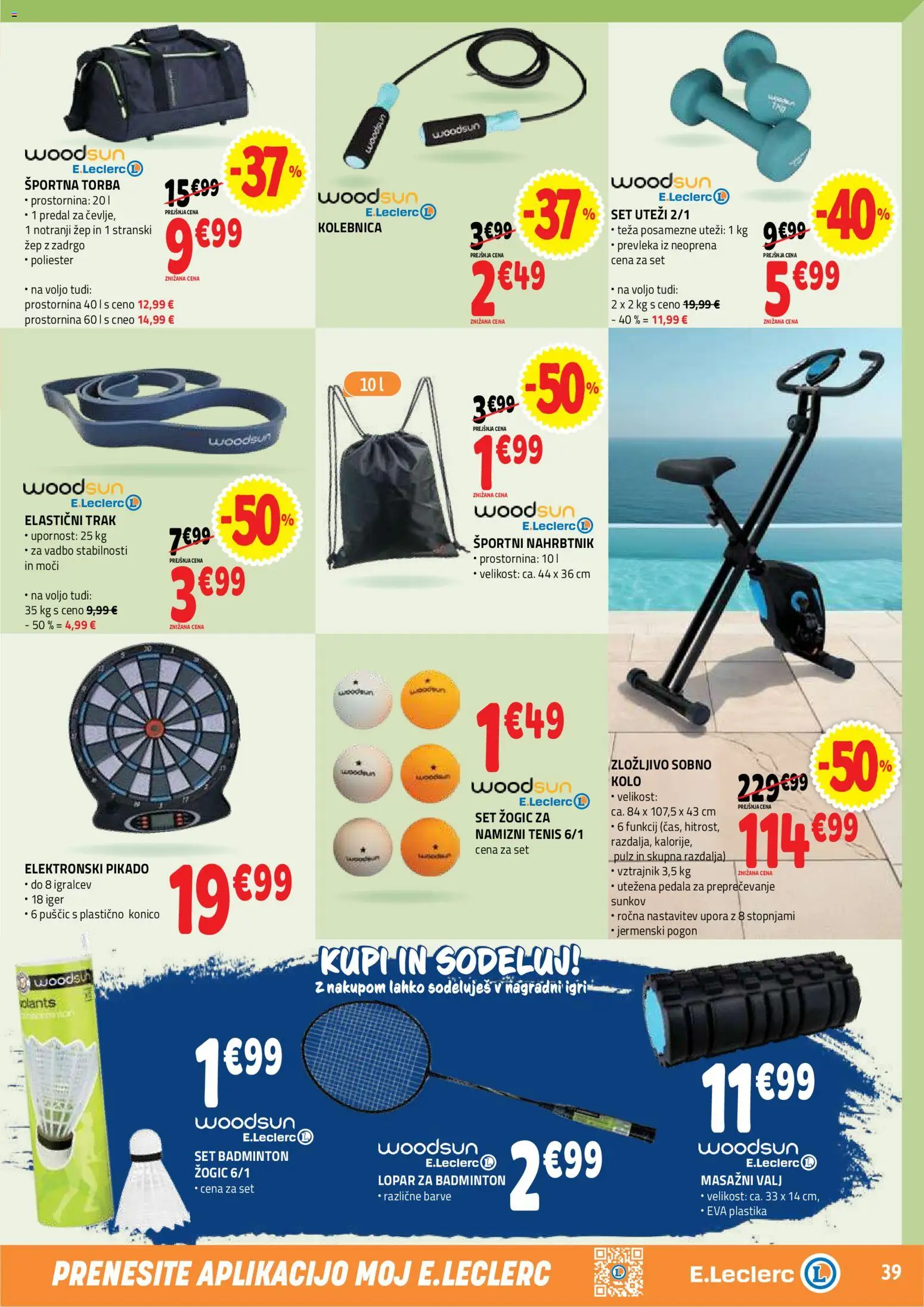 Novi E.leclerc katalog ponudbe – veljaven od 09.09.2026 | Stran: 39 | Izdelki: Torba, Teza, Prevleka, Nahrbtnik
