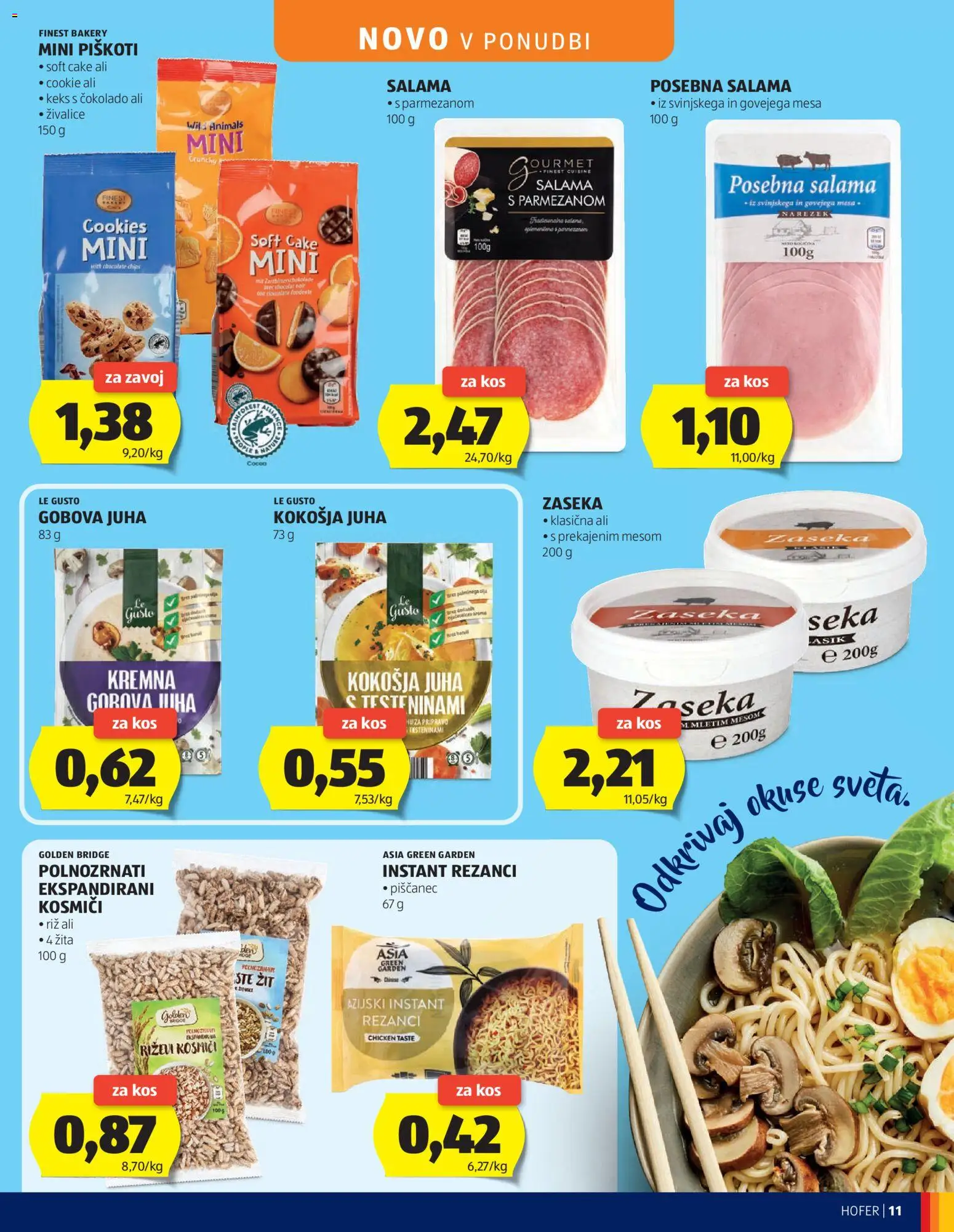 Hofer SI katalog | vrijedi od 03.06.2026 | Stranica: 11 | Proizvodi: Salama, Rezanci, Keks, Juha