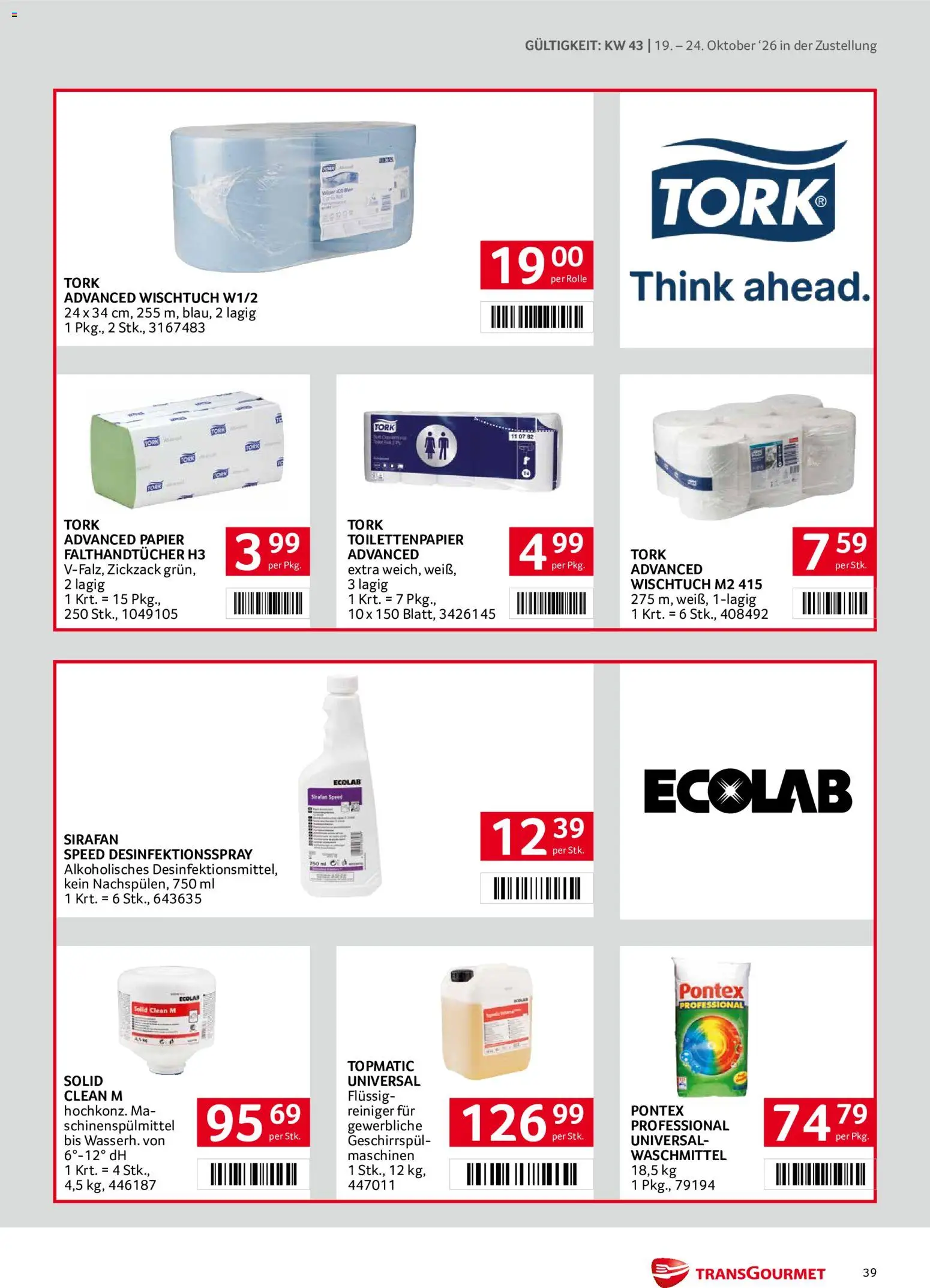 Transgourmet Flugblatt gültig ab 19.10.2026 | Seite: 39 | Produkte: Waschmittel