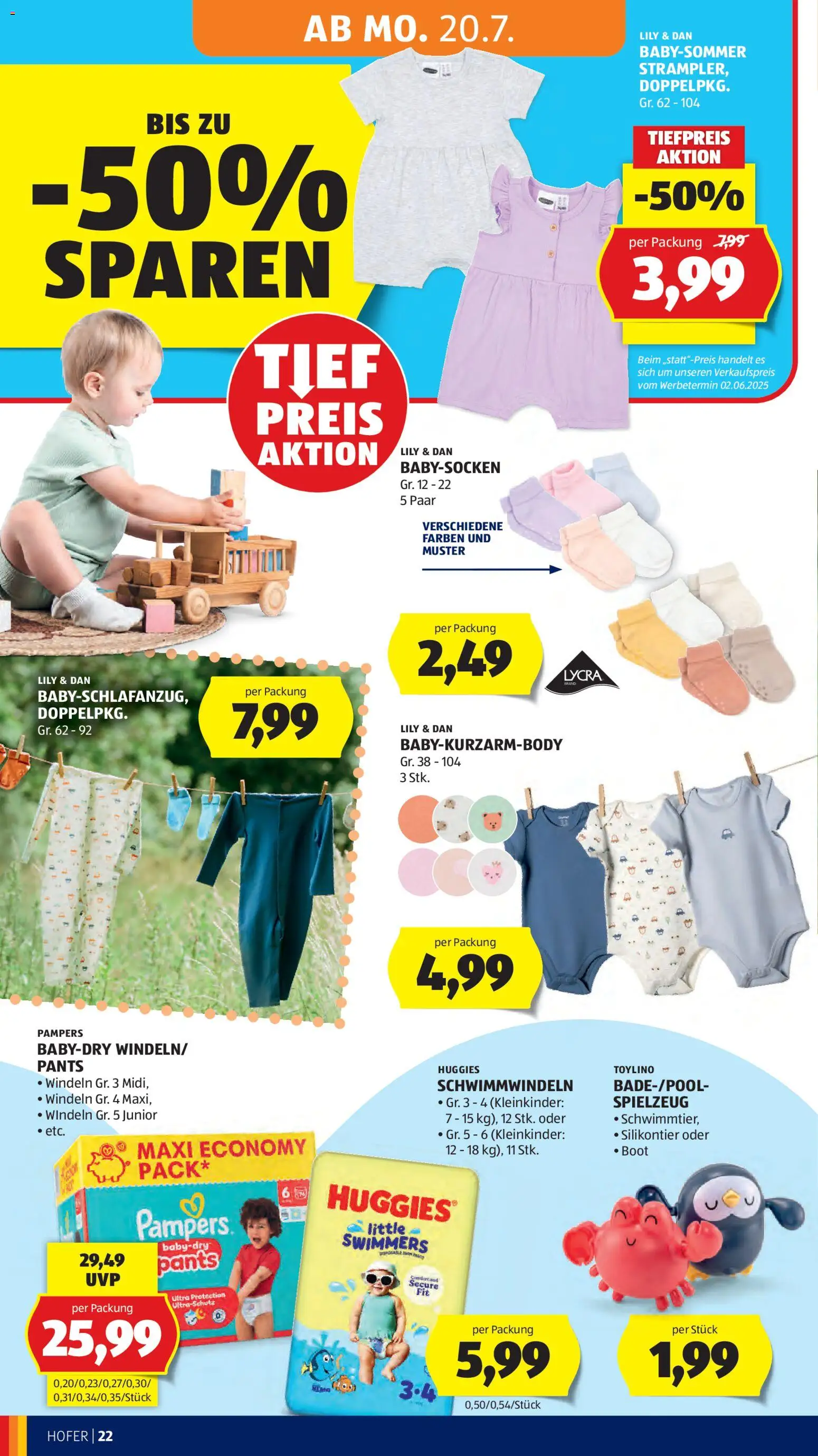 Hofer Flugblatt gültig ab 17.07.2026 | Seite: 28 | Produkte: Windeln, Pampers