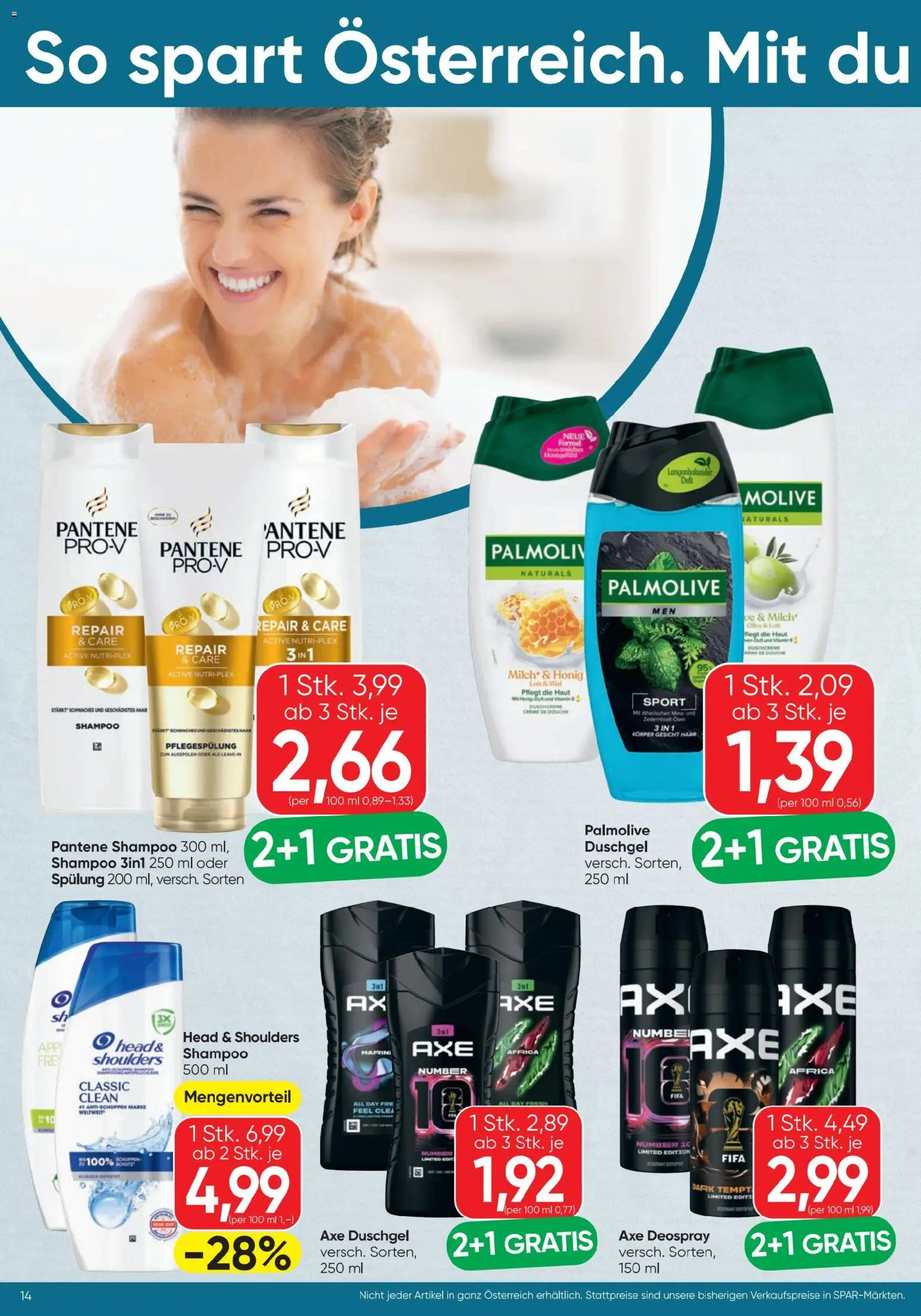Spar - Flugblatt gültig ab 23.07.2026 | Seite: 14 | Produkte: Duft, Shampoo, Spülung, Milch