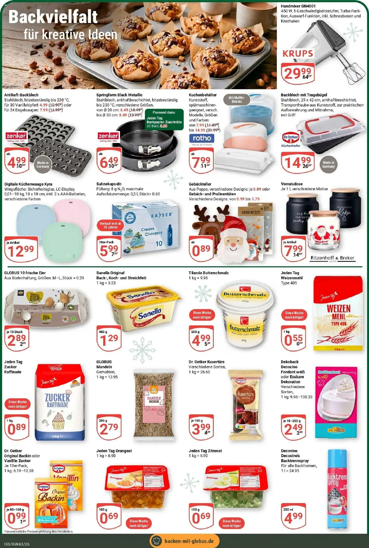 Globus Prospekt Isserstedt (ab 19.10.2026) » Angebote online | Seite: 21 | Produkte: Butterschmalz, Weizenmehl, Mandeln, Zucker