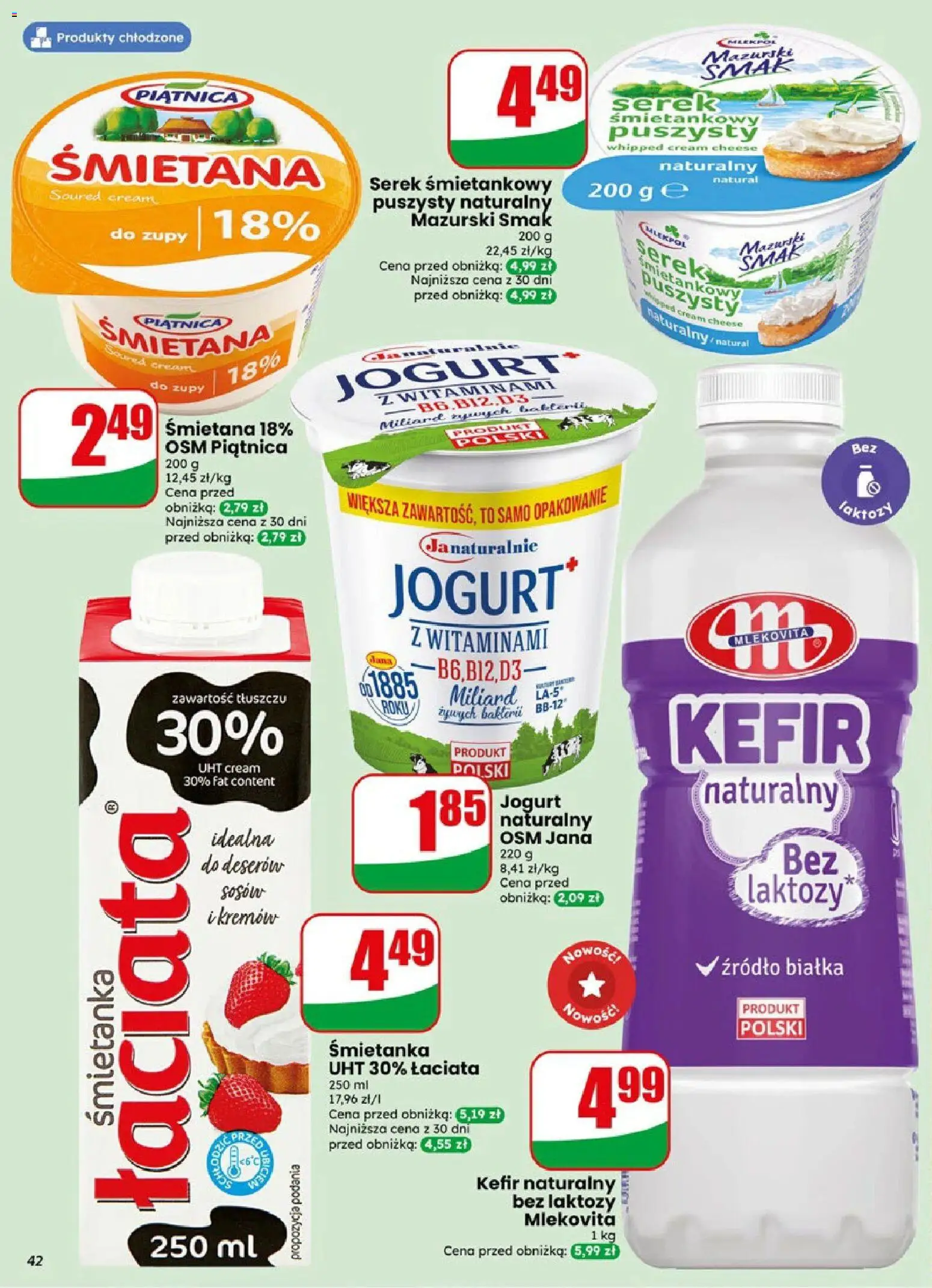 Dino gazetka od 19.08.2026 | Strona: 42 | Produkty: Zupy, Cream cheese, Bez laktozy, Kefir naturalny