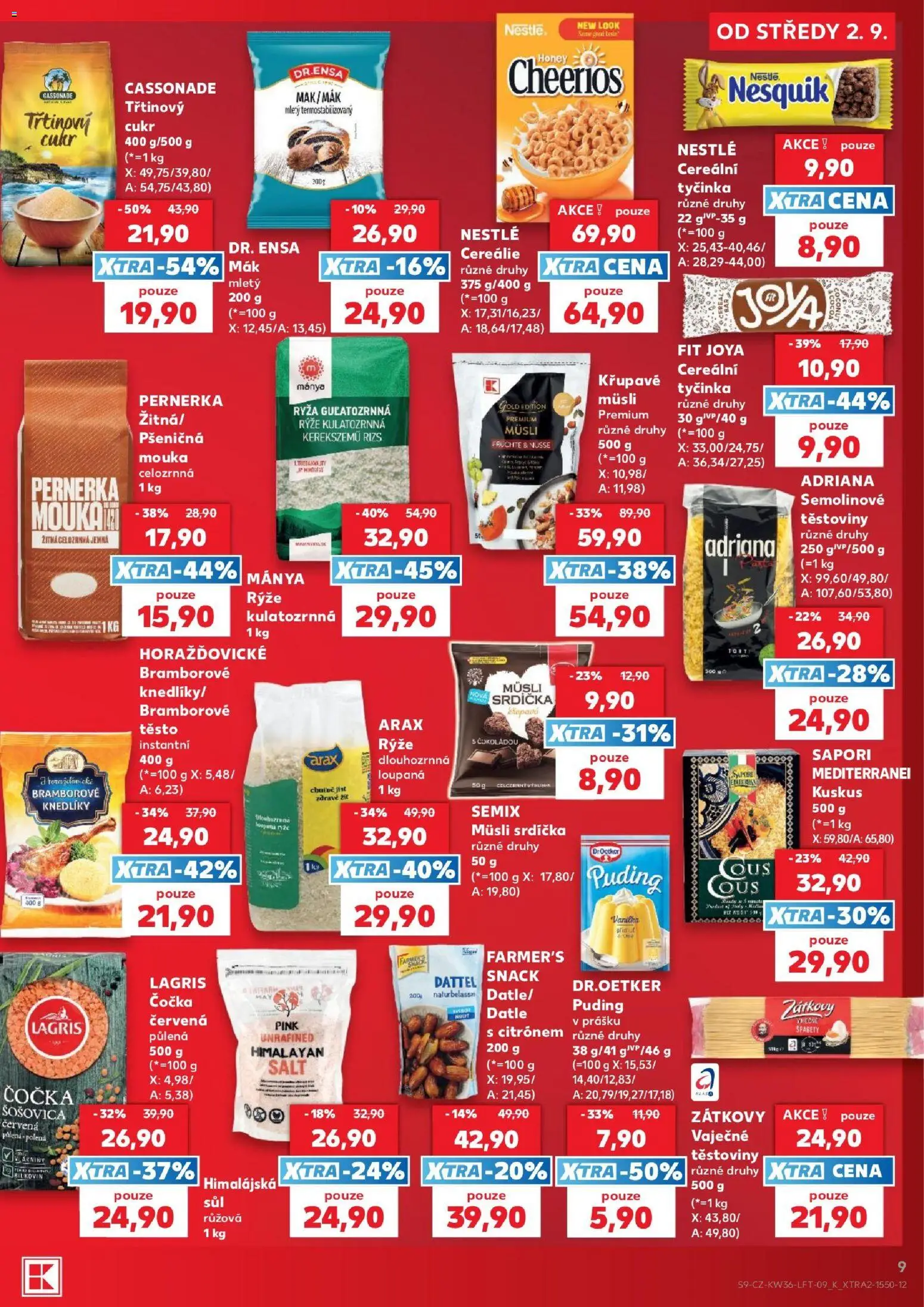 Kaufland leták - Praha 4 od 02.09.2026 | Strana: 9 | Produkty: Vanilka, Mouka Pernerka, Mák, Müsli
