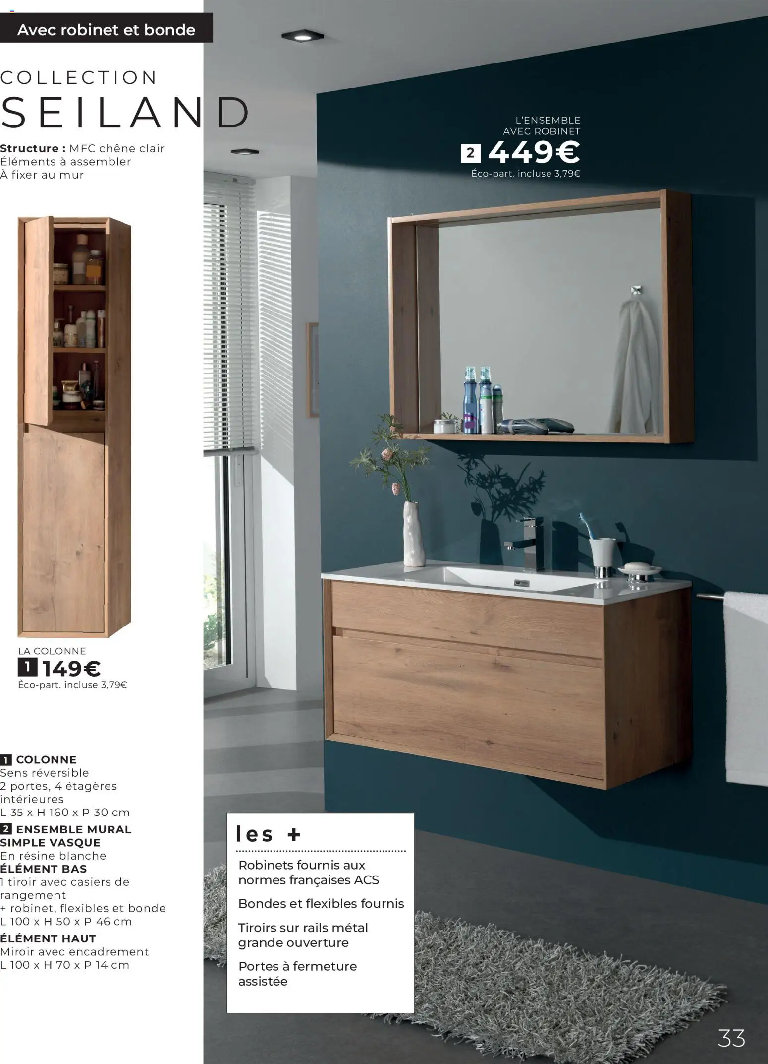 {H1} | Page: 33 | Produits: Robinet, Portes, Tiroirs, Miroir