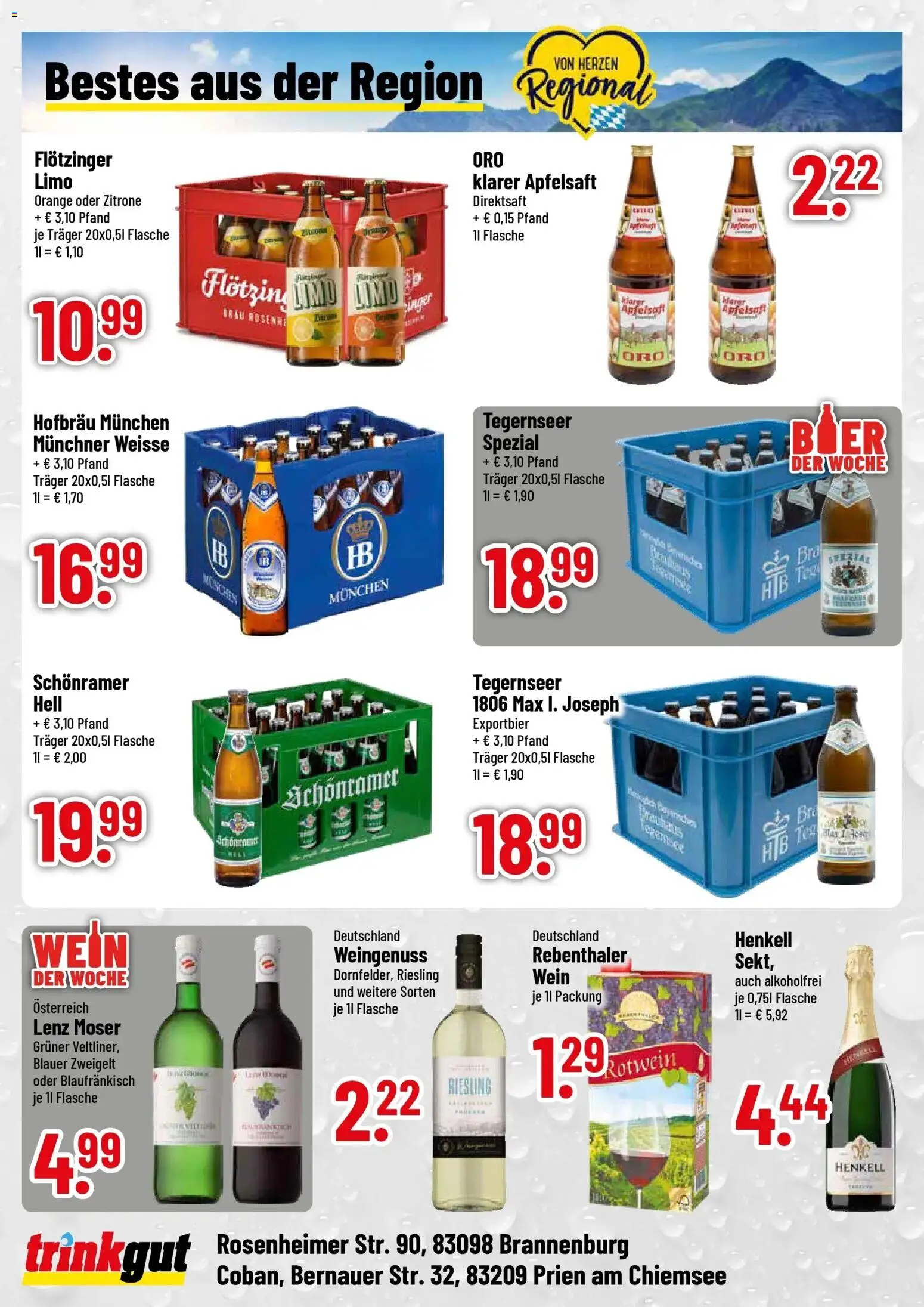 Trinkgut Prospekt Prien Am Chiemsee (ab 07.09.2026) » Angebote online | Seite: 4 | Produkte: Apfelsaft, Zitrone, Wein