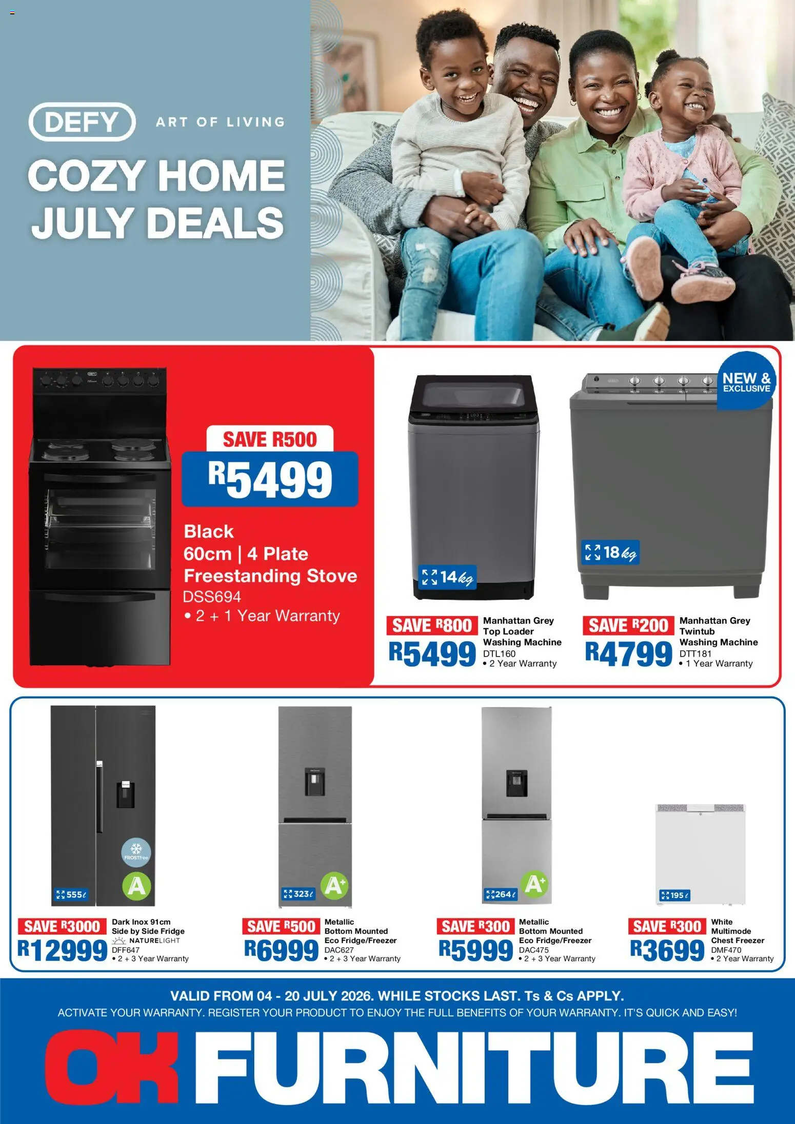 New OK Furniture catalogue – valid from 04/07/2026 | Page: 1 | Products: Art, Stove, Plate, Fridge