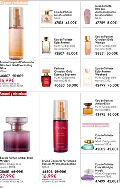 Vista previa Oriflame - Catálogo Campaña 8 válido desde el 03.06.2026 | Página: 38 | Productos: Perfume, Desodorante, Antitranspirante, Eau de parfum