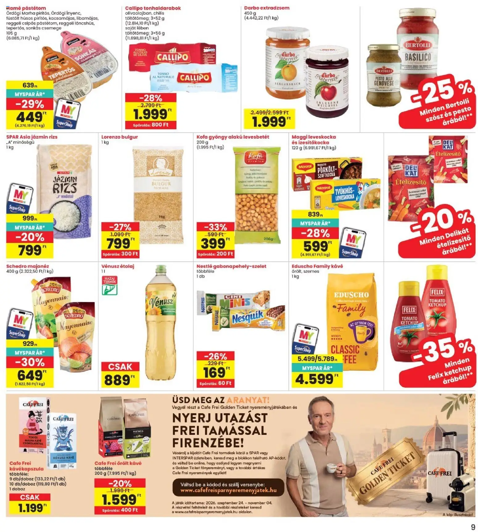 Interspar akciós ujság - amely érvényes a következő dátumtól: 2026.09.24. | Oldal: 9 | Termékek: Jázmin rizs, Nesquik, Rizs, Ételízesítő