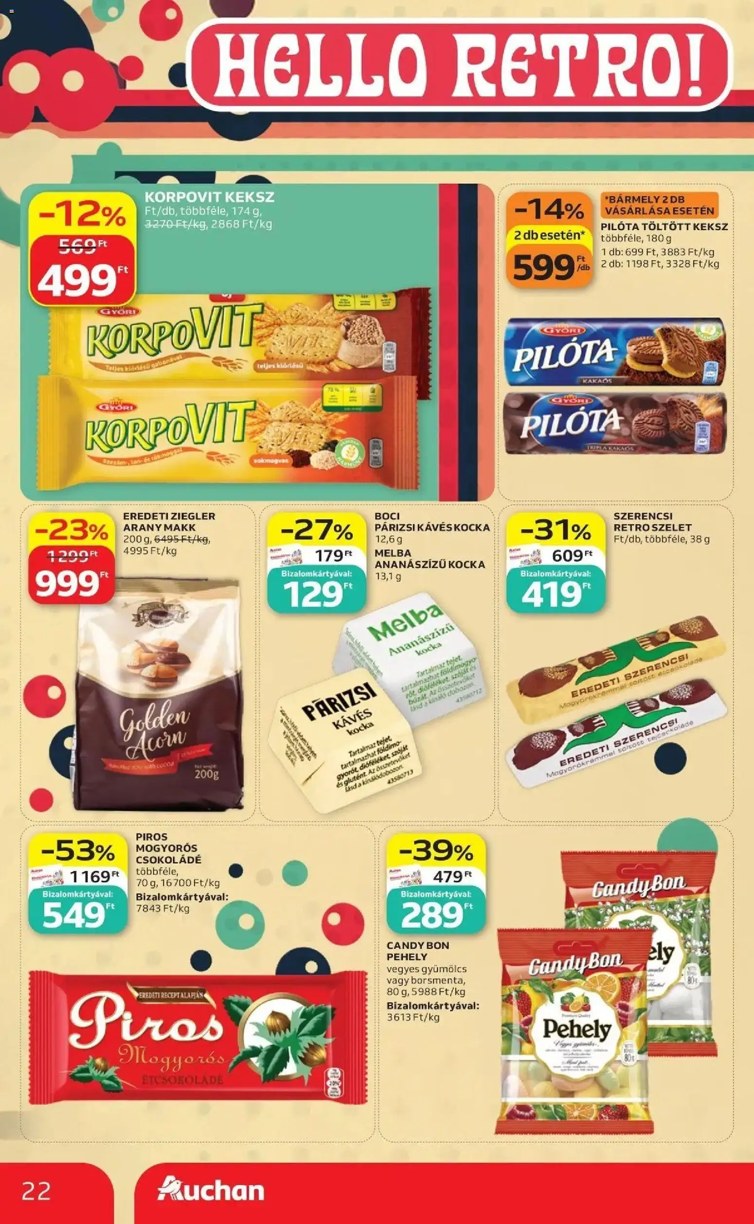 Auchan akciós újság Szolnok - 2026.09.03. -tól/töl > akció, lapozható szórólap 🛍️ | Oldal: 22 | Termékek: Szelet, Gyümölcs, Étcsokoládé, Csokoládé