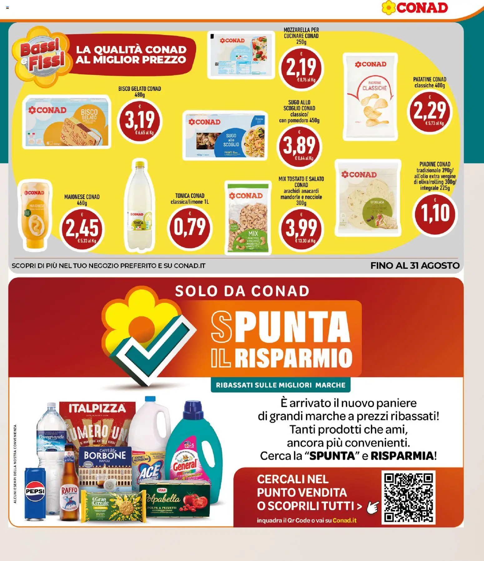 Volantino Conad del 19/08/2026 | Pagina: 5 | Prodotti: Gelato, Arachidi, Sugo, Pepsi