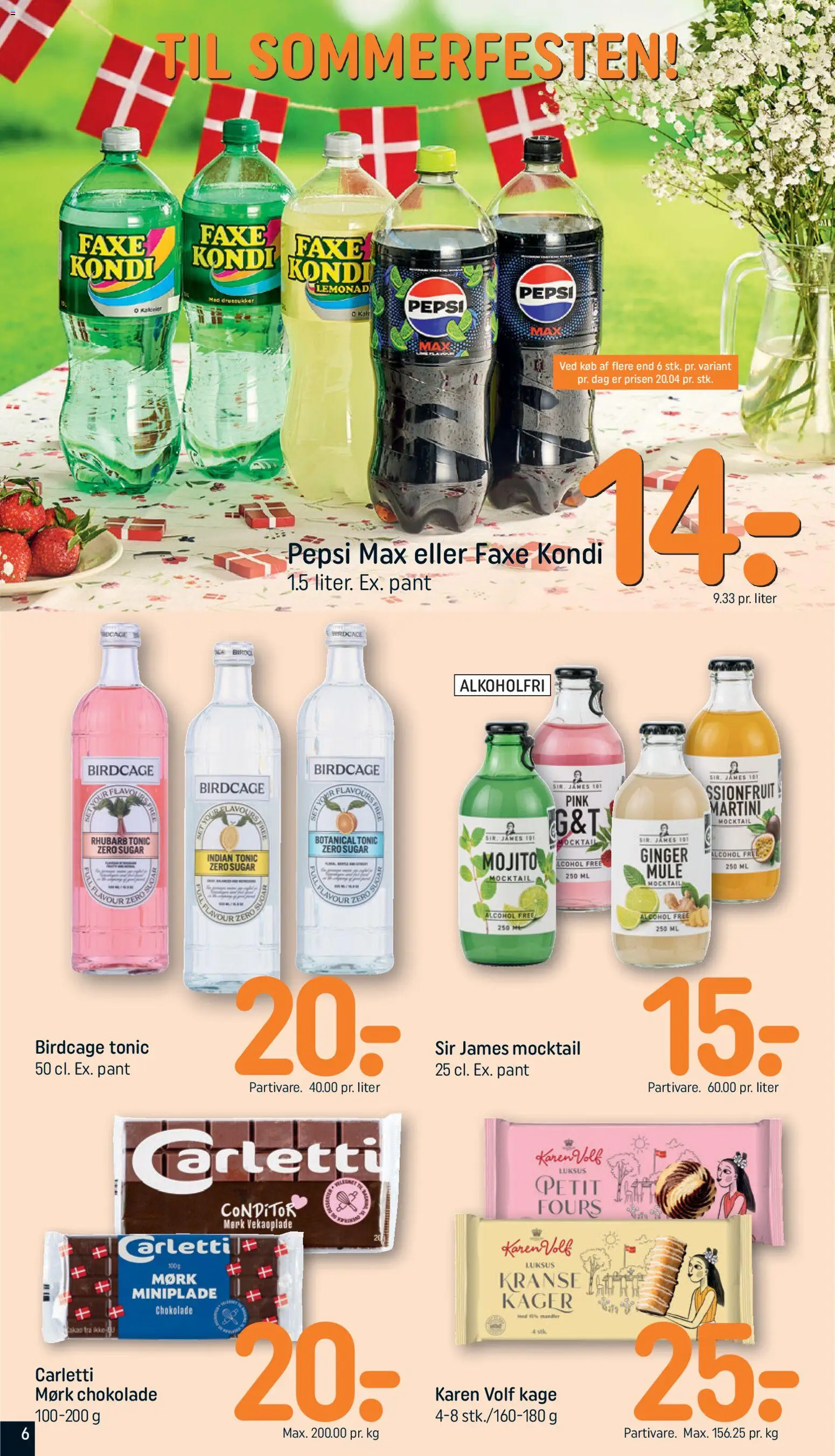 Rema 1000 tilbudsavis – gyldig fra 07.06.2026 | Side: 6 | Produkter: Chokolade, Faxe Kondi, Kager, Pepsi