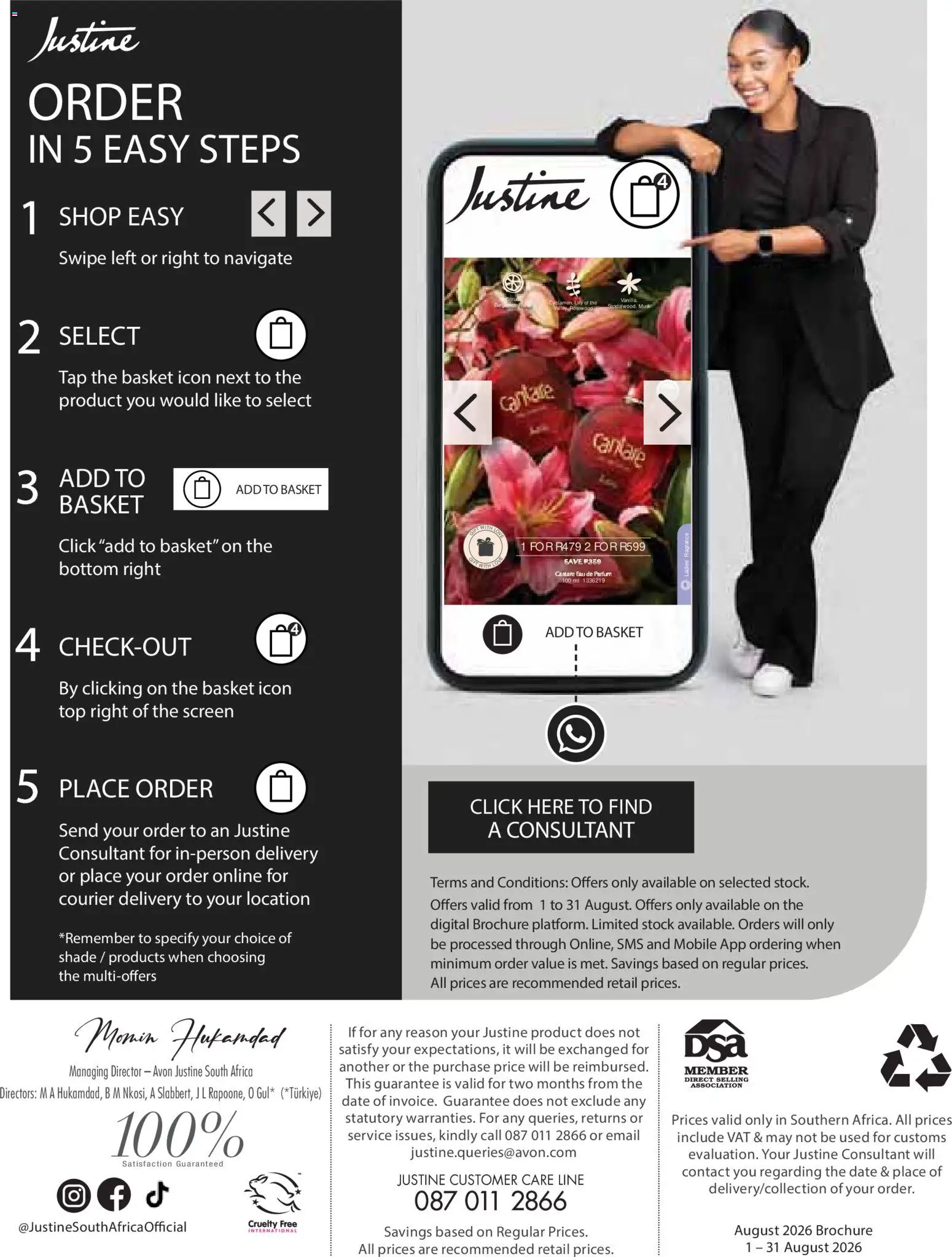 New Justine catalogue – valid from 01/08/2026 | Page: 2 | Products: Basket, Fragrance, Tap, Stock