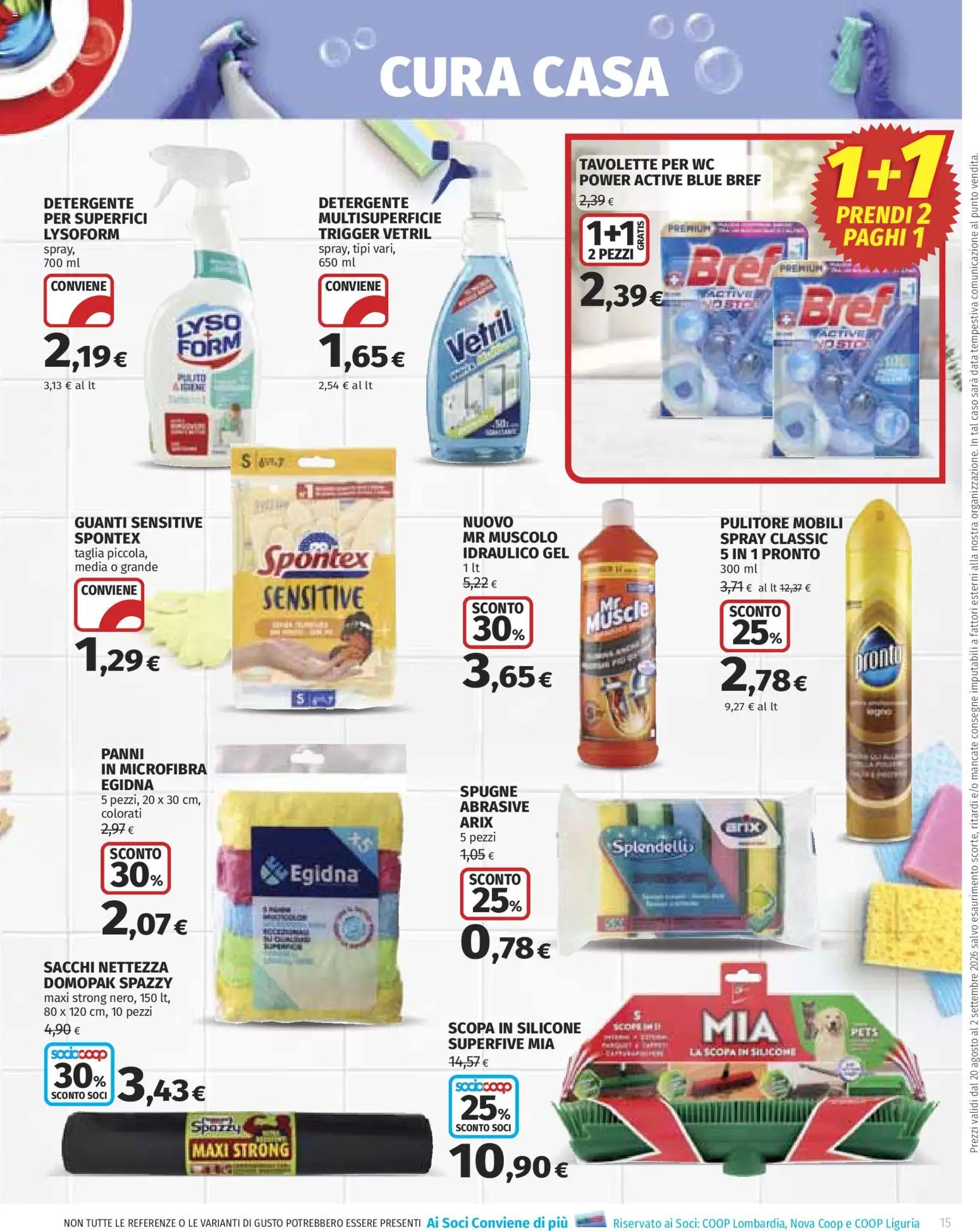 Volantino COOP del 20/08/2026 | Pagina: 15 | Prodotti: Data, Silicone, Panni, Spugne