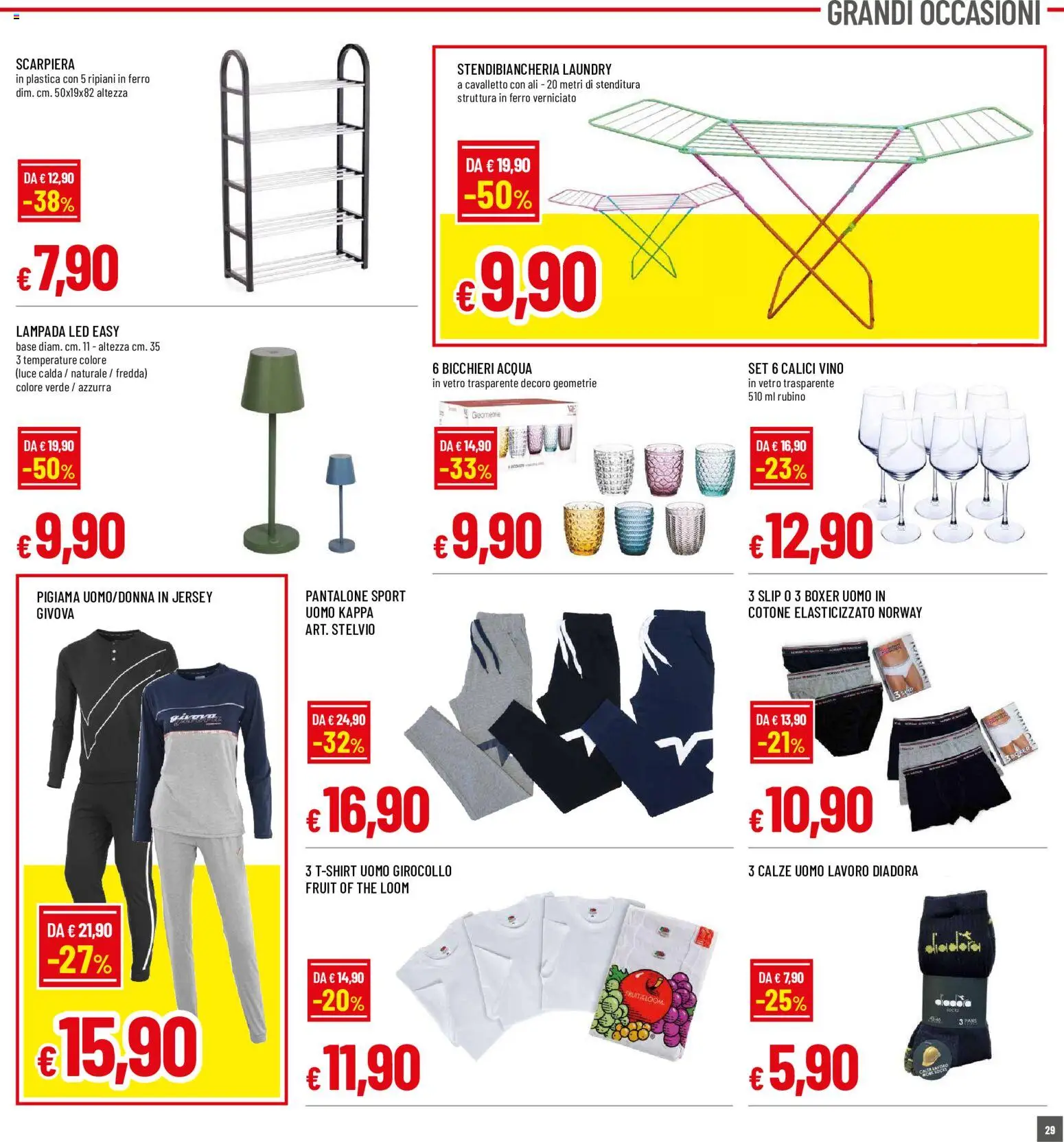 Volantino Famila del 14/09/2026 | Pagina: 29 | Prodotti: Pigiama, Slip, Boxer, Lampada