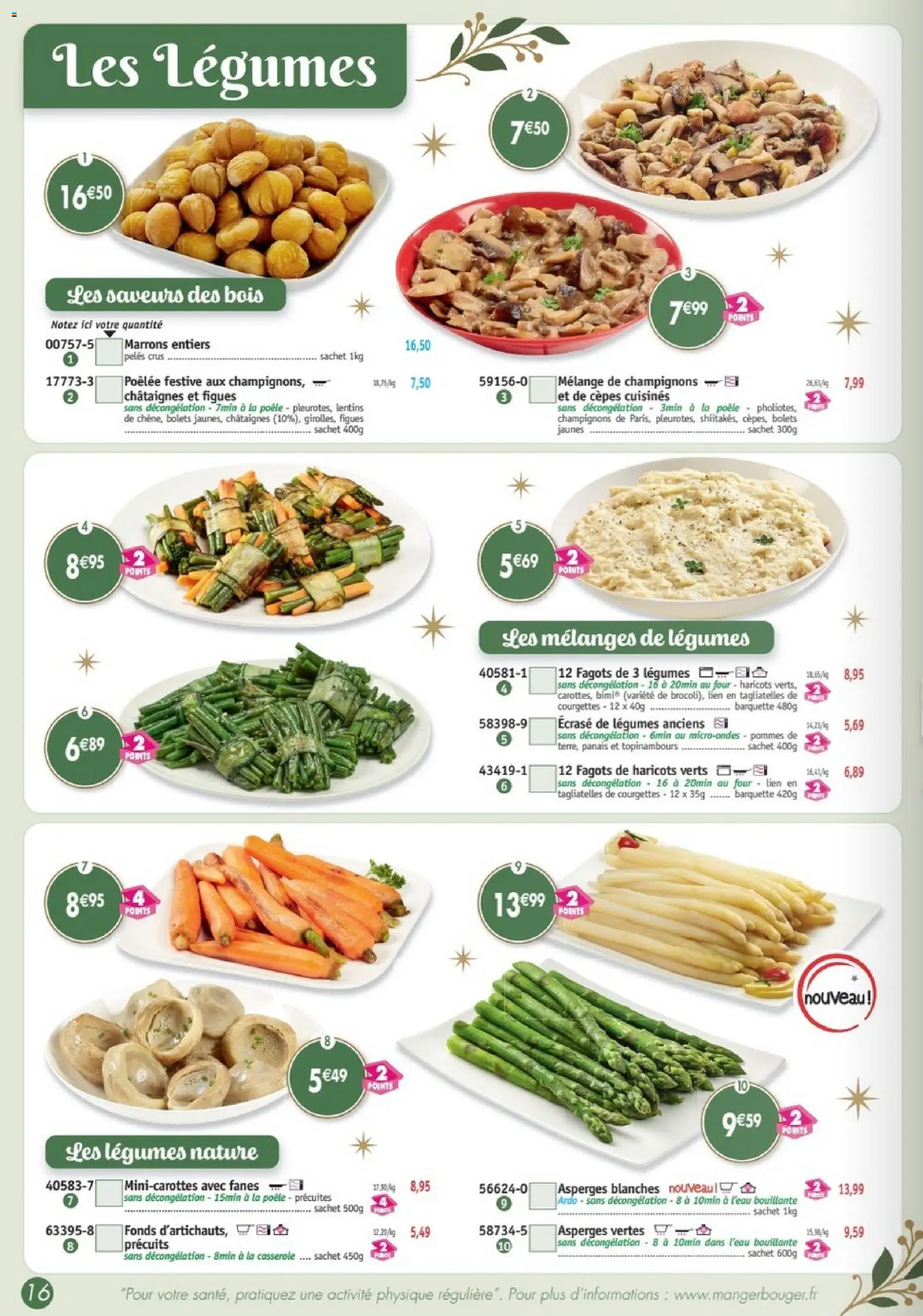 {H1} | Page: 16 | Produits: Asperges vertes, Figues, Asperges, Haricots
