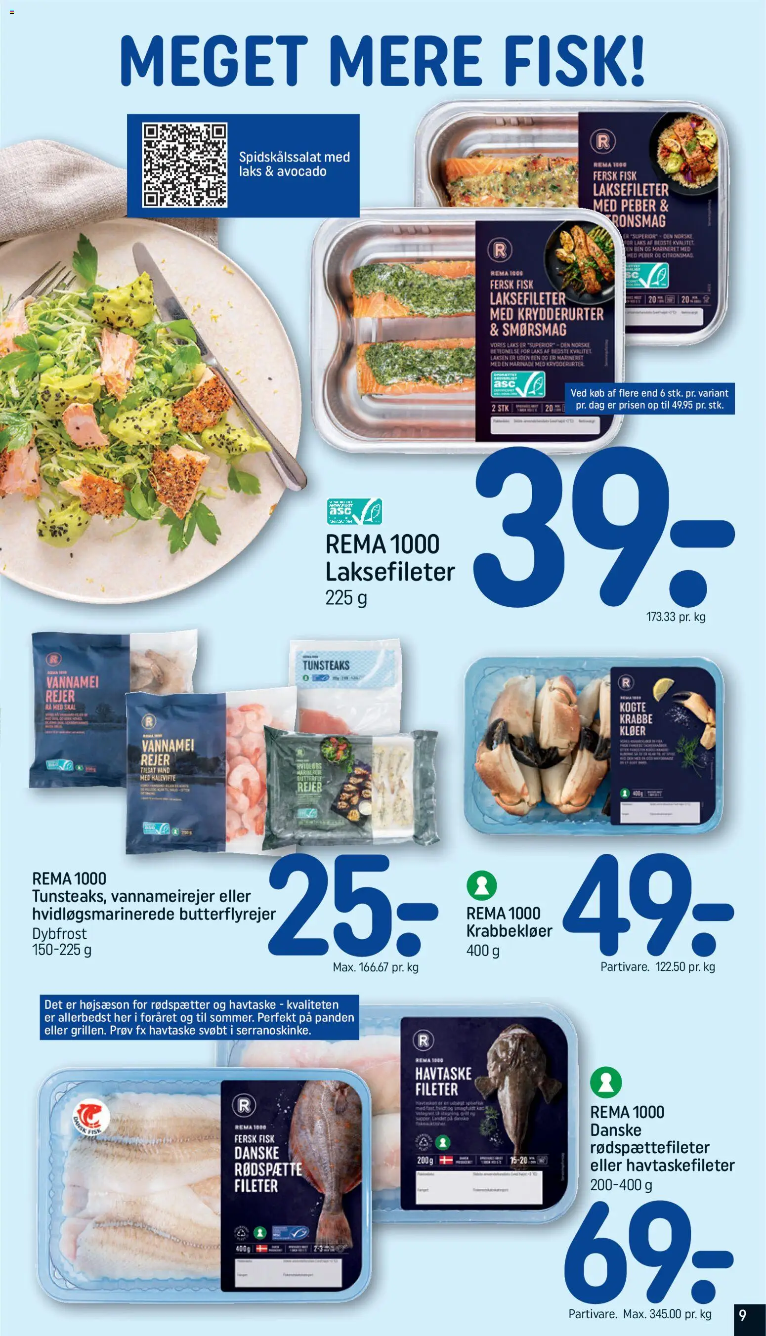 Rema 1000 tilbudsavis – gyldig fra 21.06.2026 | Side: 9 | Produkter: Fisk, Avocado, Peber, Rejer