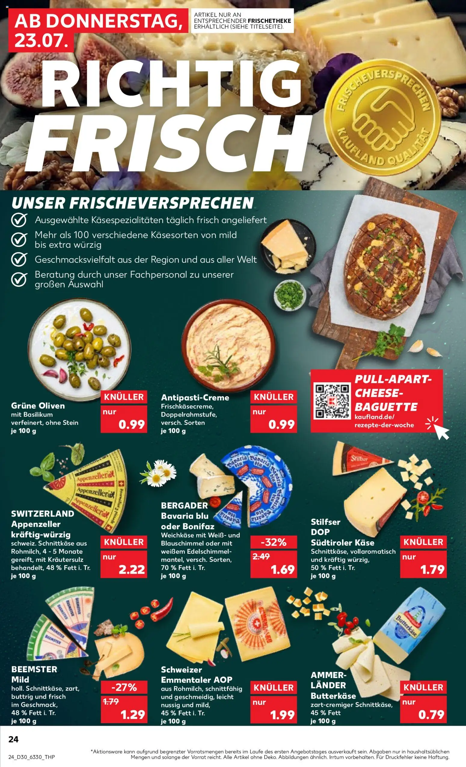 Kaufland Prospekt Kiel – gültig ab 23.07.2026 | Seite: 24 | Produkte: Käse, Baguette