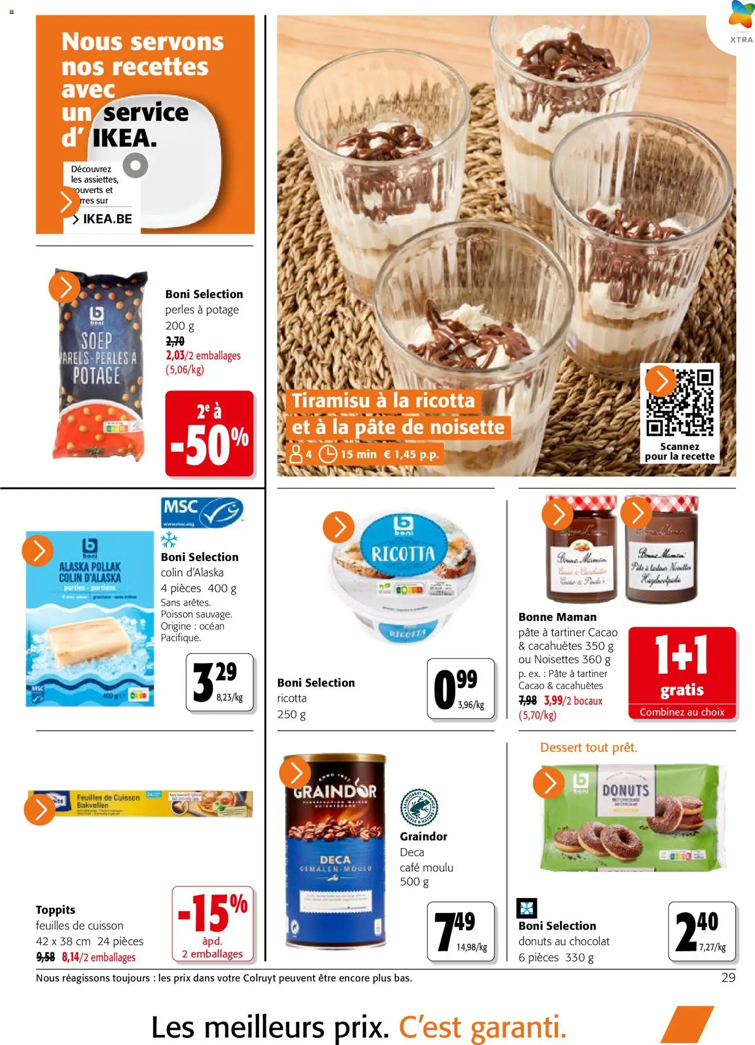 {H1} | Page: 29 | Produits: Noisettes, Chocolat, Poisson, Ricotta